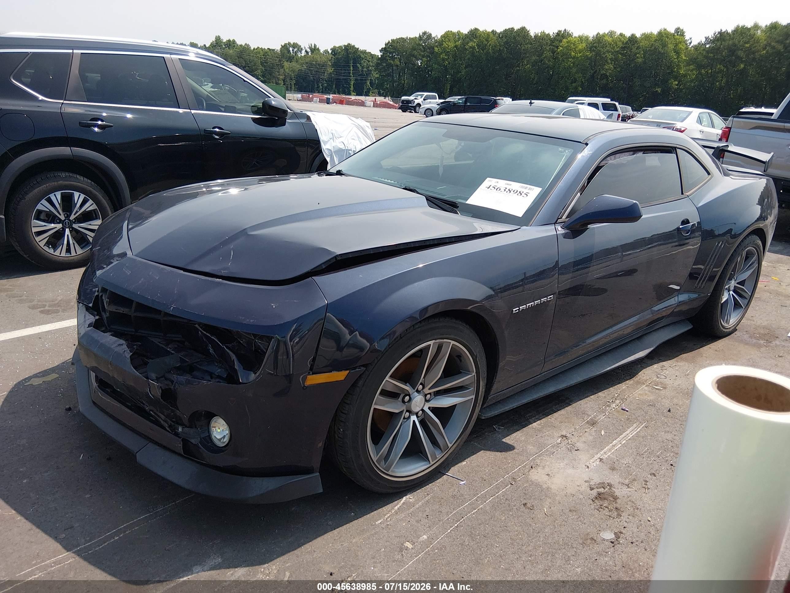 2013 Chevrolet Camaro 2lt Blue vin: 2G1FC1E33D9135519