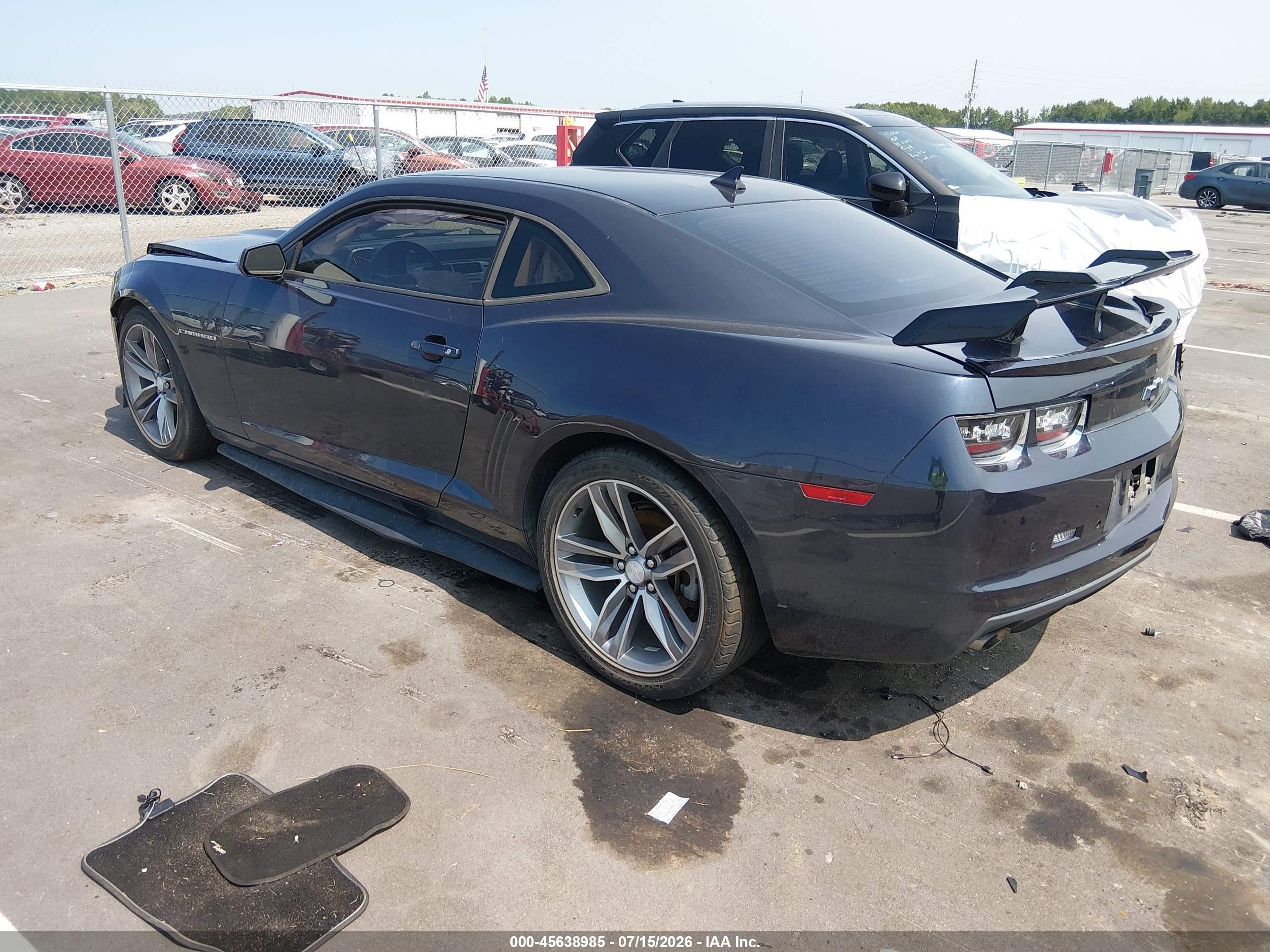 2013 Chevrolet Camaro 2lt Blue vin: 2G1FC1E33D9135519