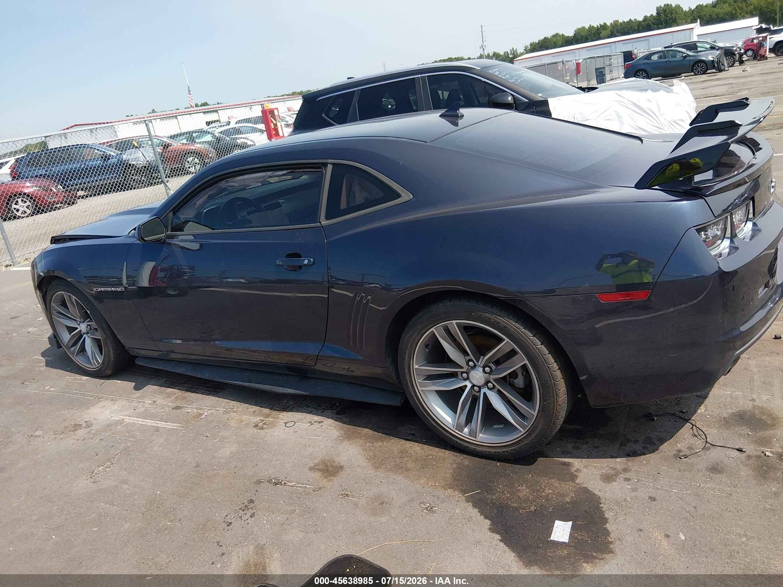2013 Chevrolet Camaro 2lt Blue vin: 2G1FC1E33D9135519