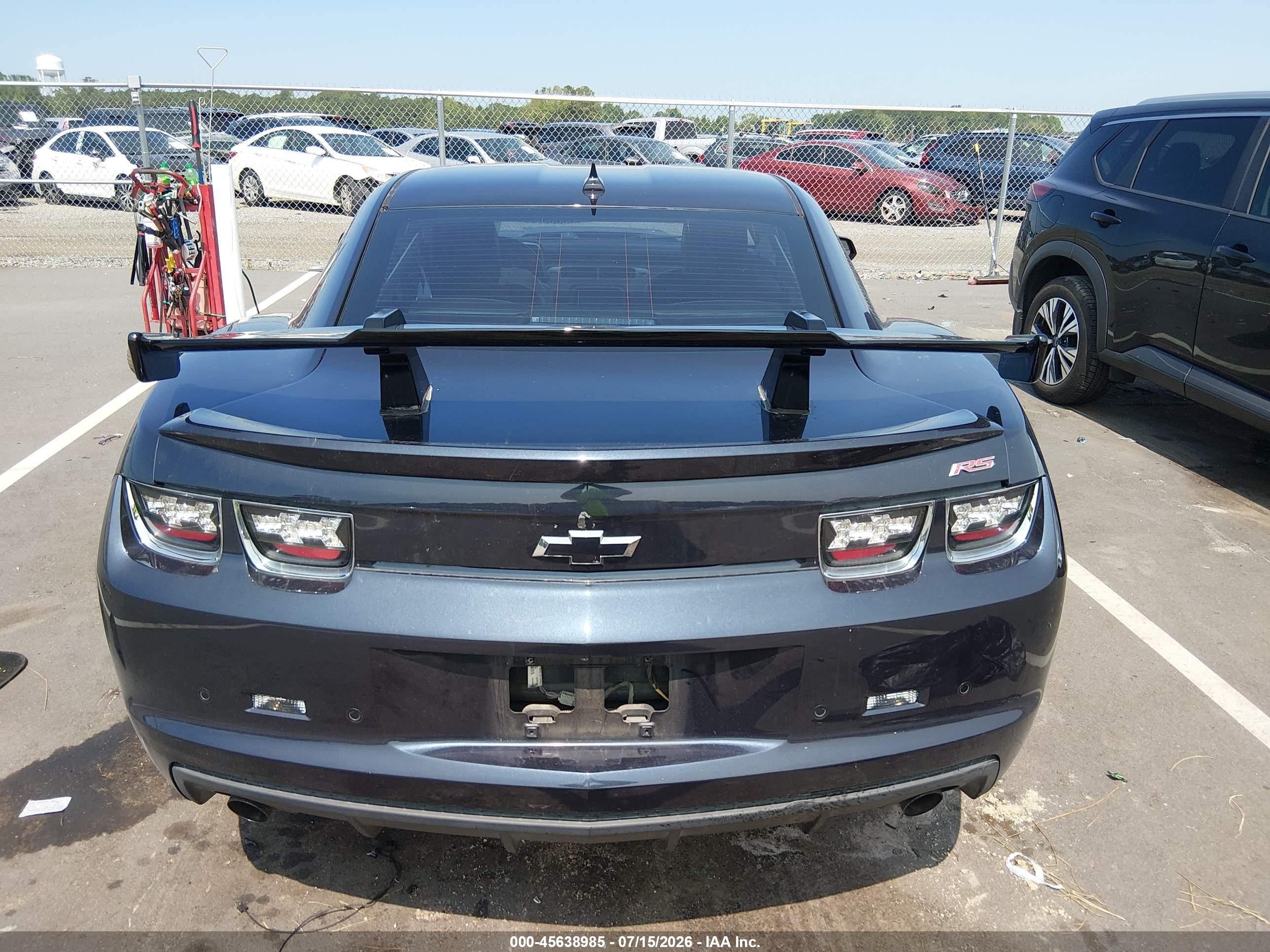 2013 Chevrolet Camaro 2lt Blue vin: 2G1FC1E33D9135519