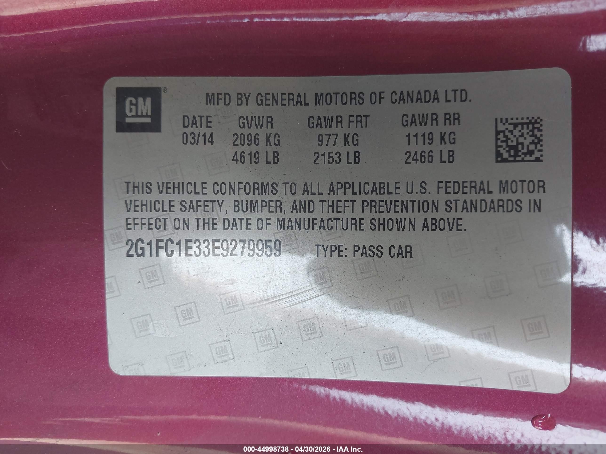 2014 Chevrolet Camaro 2lt Maroon vin: 2G1FC1E33E9279959