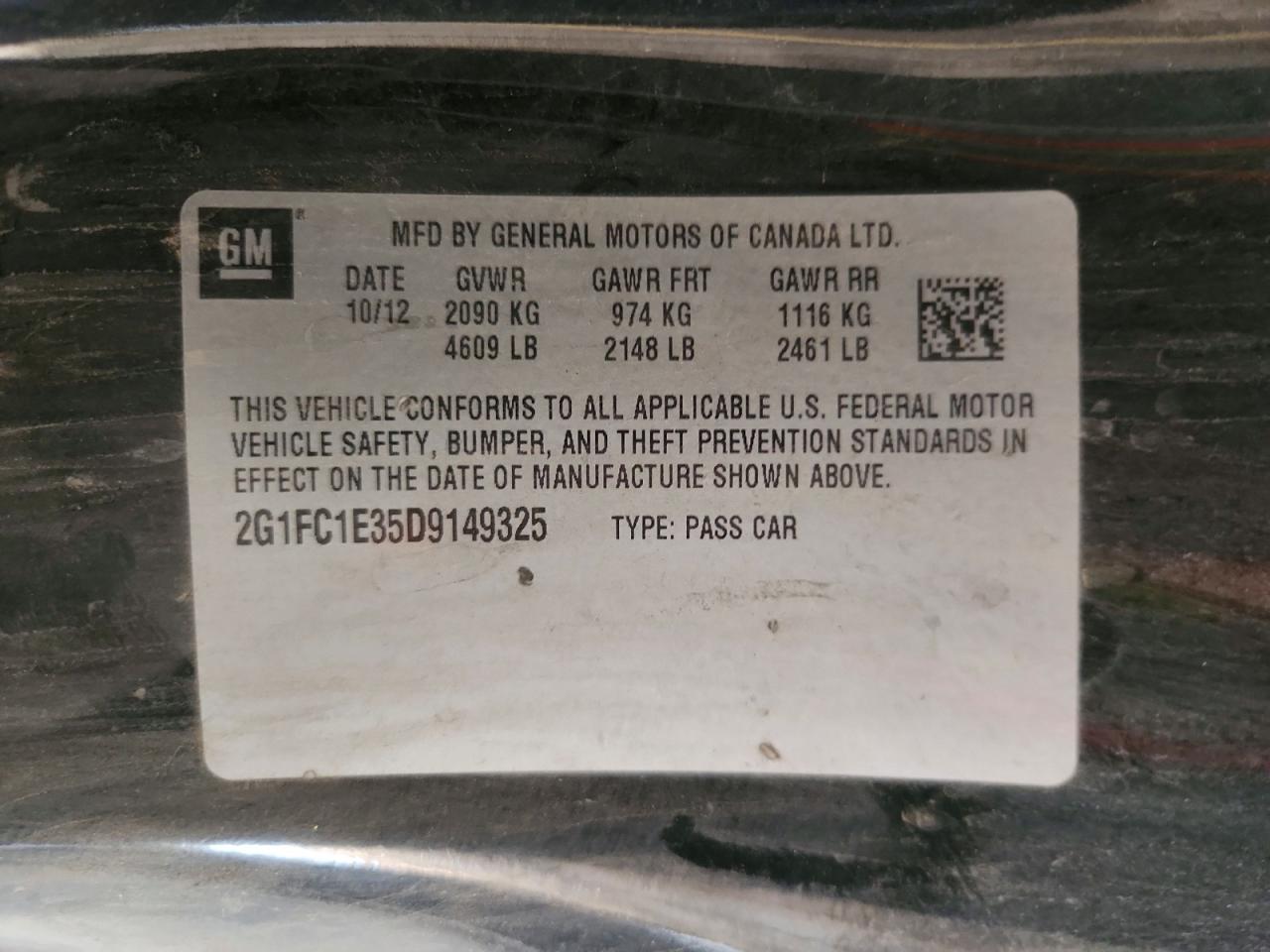 2013 Chevrolet Camaro Lt Black vin: 2G1FC1E35D9149325