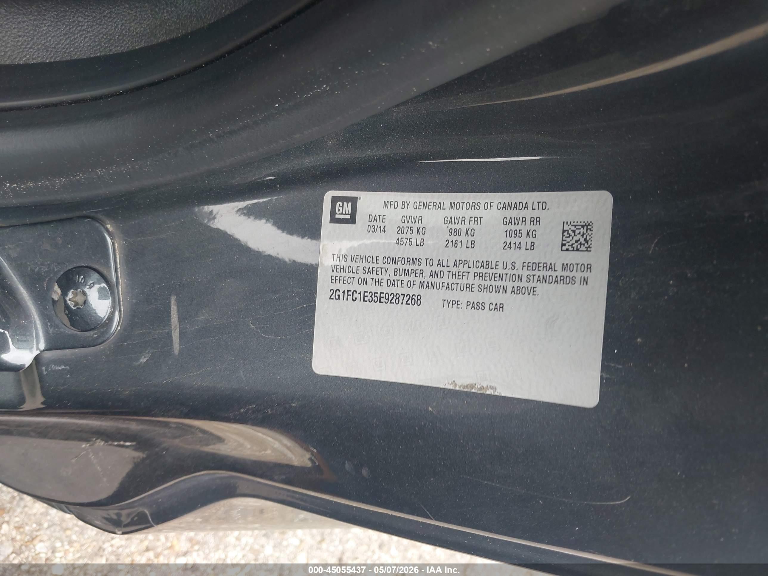 2014 Chevrolet Camaro 2lt Black vin: 2G1FC1E35E9287268