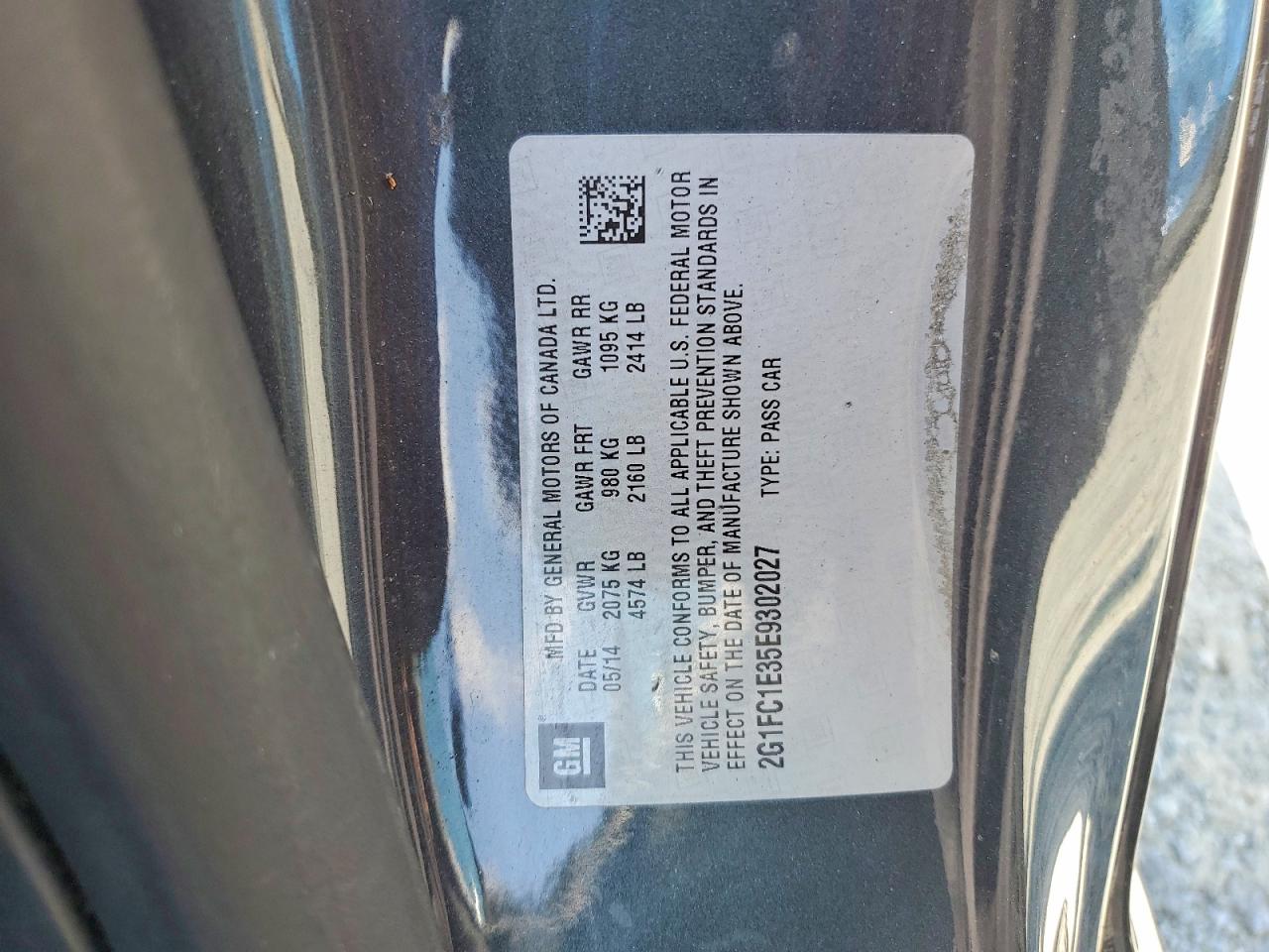 2014 Chevrolet Camaro Lt Gray vin: 2G1FC1E35E9302027