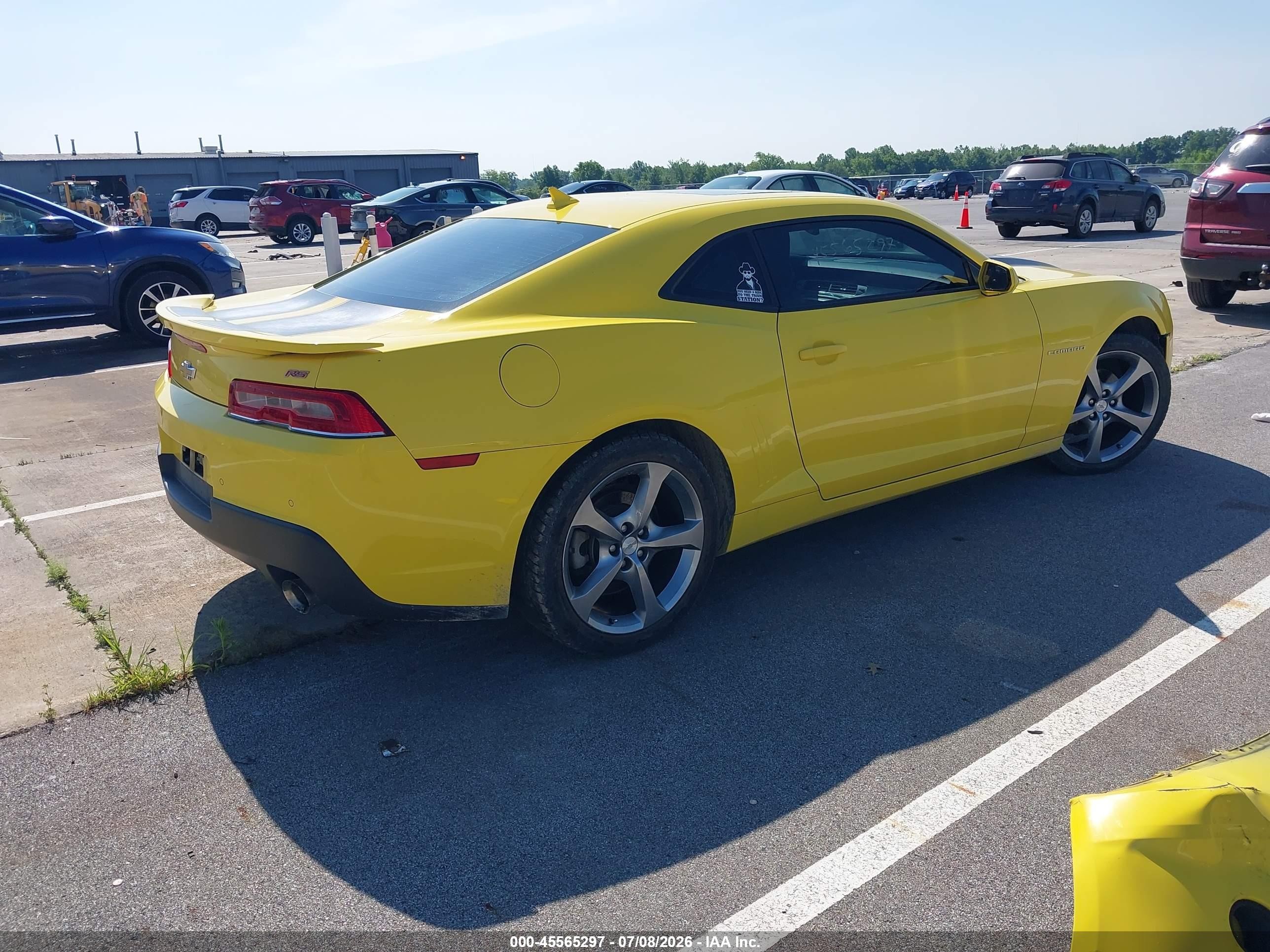 2014 Chevrolet Camaro 2lt Yellow vin: 2G1FC1E35E9316154