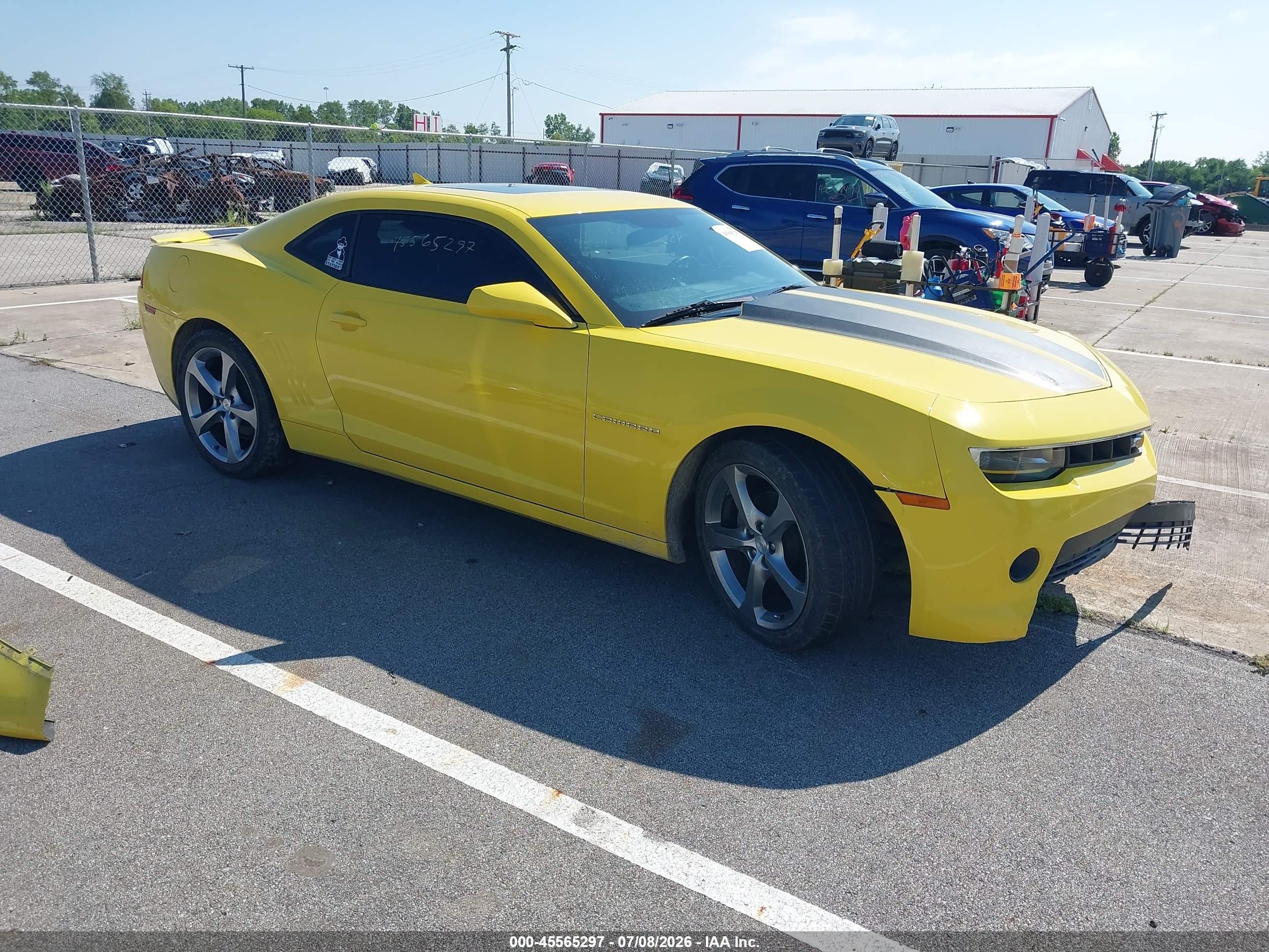 2014 Chevrolet Camaro 2lt Yellow vin: 2G1FC1E35E9316154