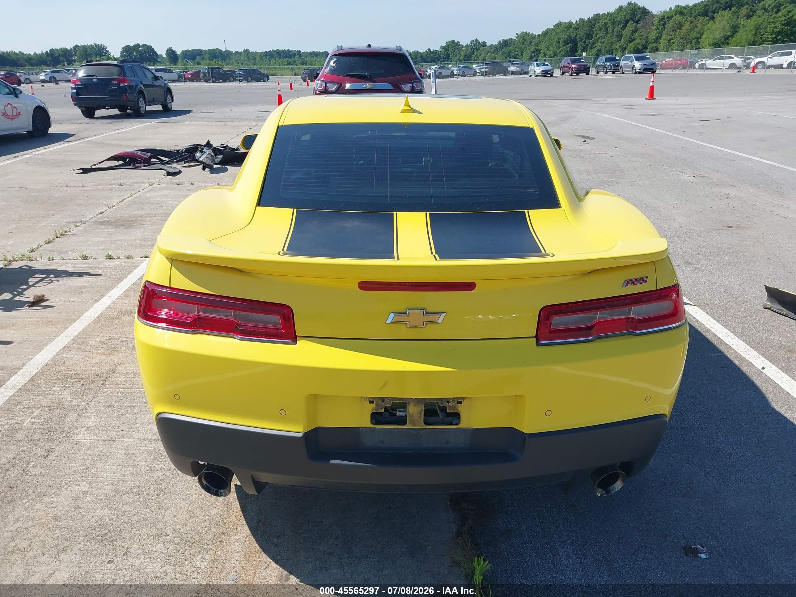 2014 Chevrolet Camaro 2lt Yellow vin: 2G1FC1E35E9316154