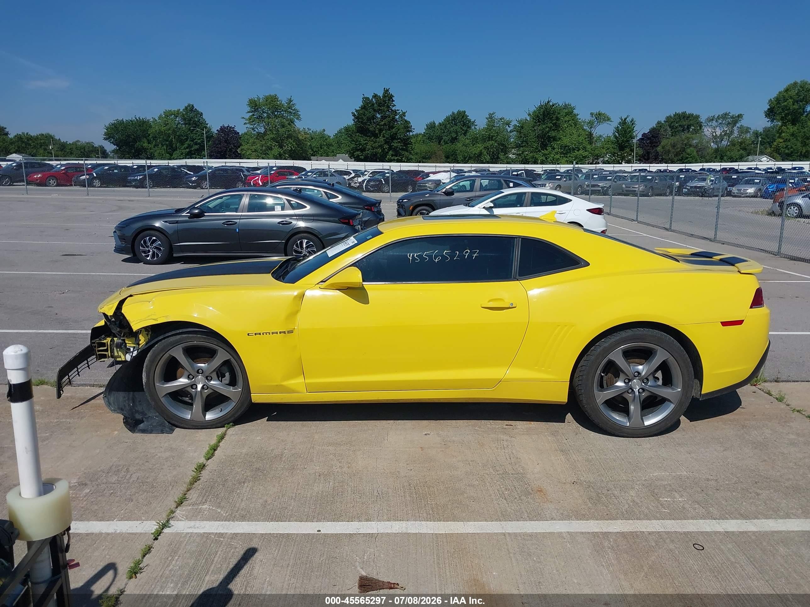 2014 Chevrolet Camaro 2lt Yellow vin: 2G1FC1E35E9316154