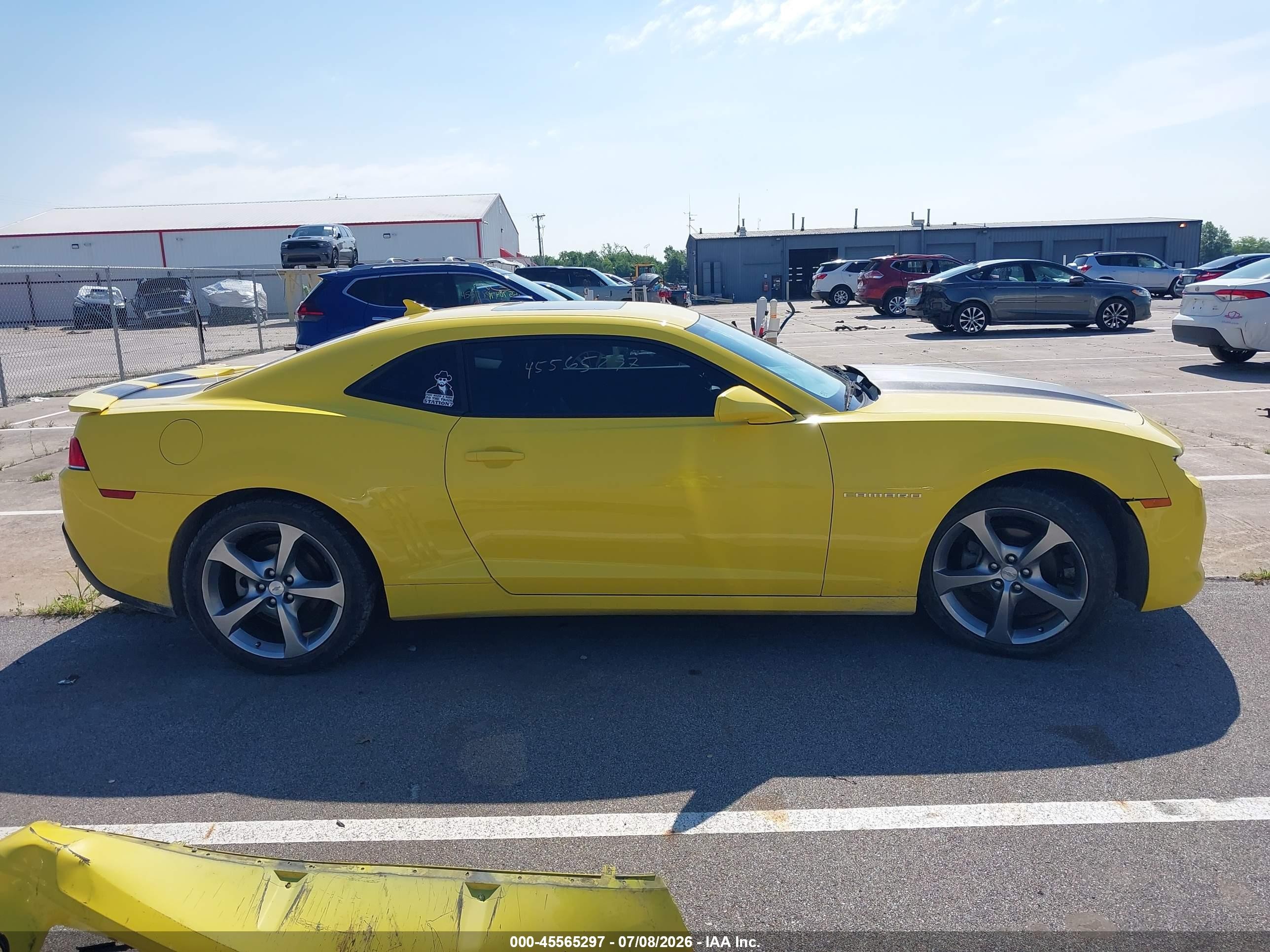 2014 Chevrolet Camaro 2lt Yellow vin: 2G1FC1E35E9316154