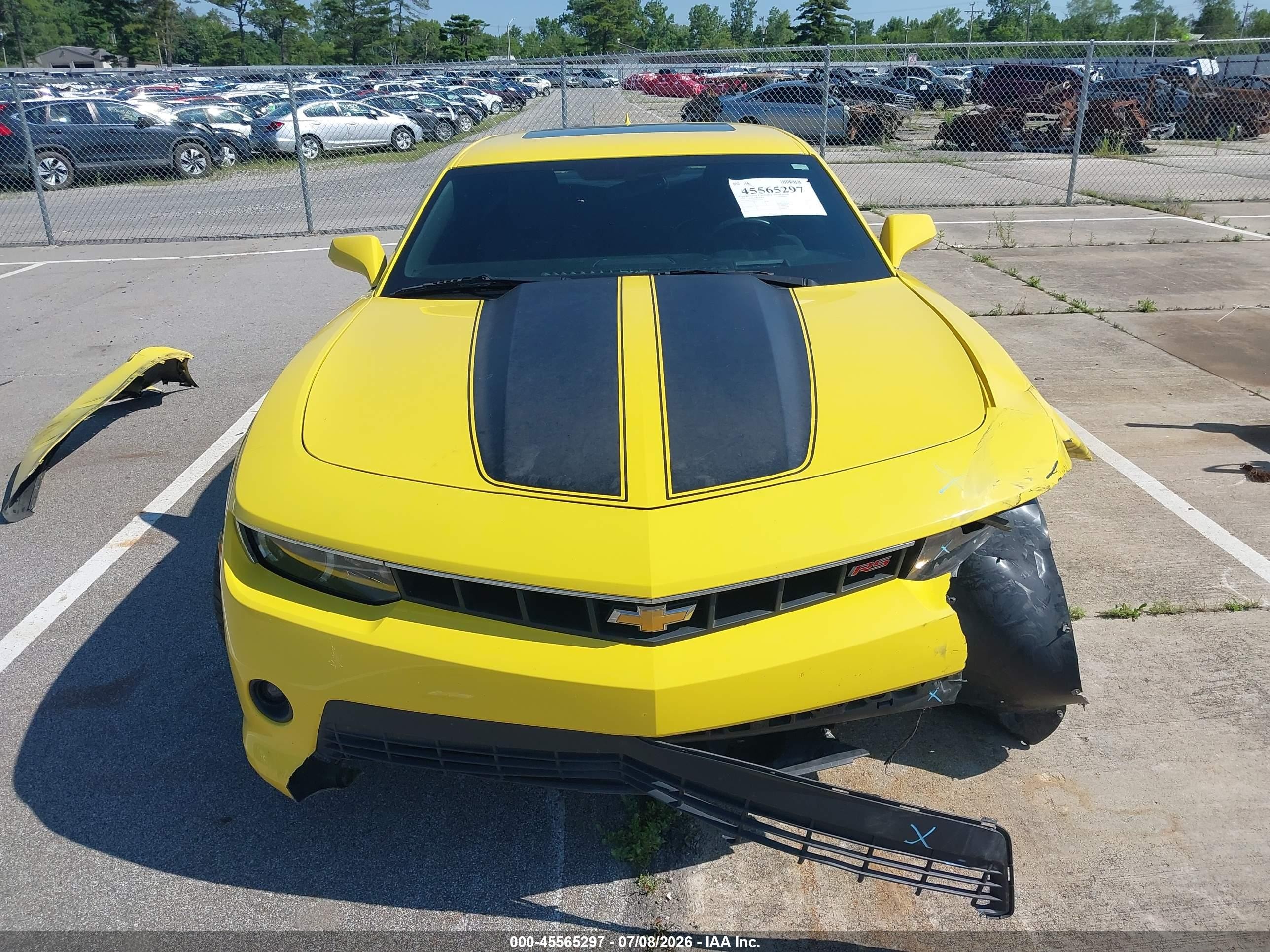 2014 Chevrolet Camaro 2lt Yellow vin: 2G1FC1E35E9316154