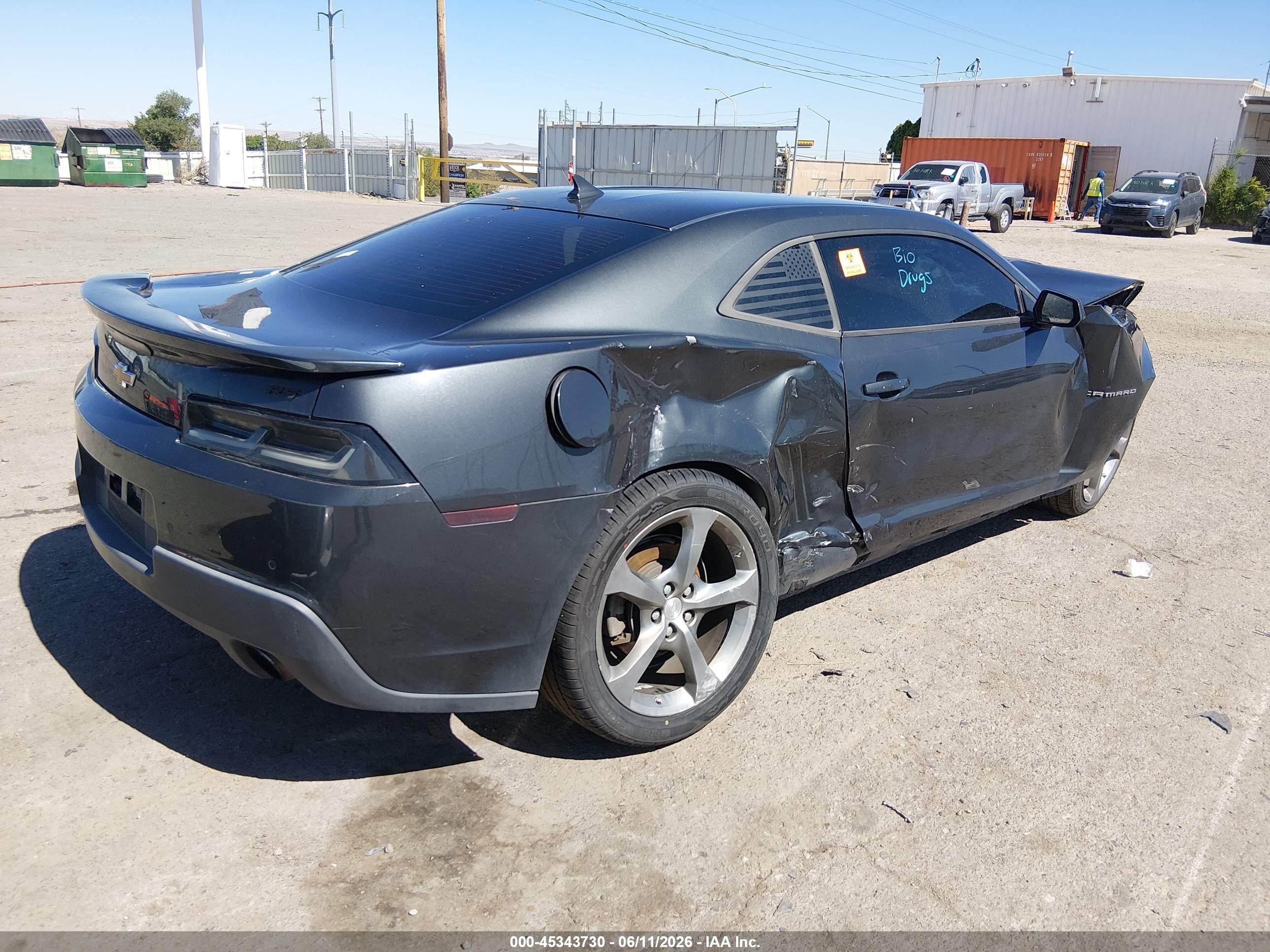 2014 Chevrolet Camaro 2lt Gray vin: 2G1FC1E36E9222431