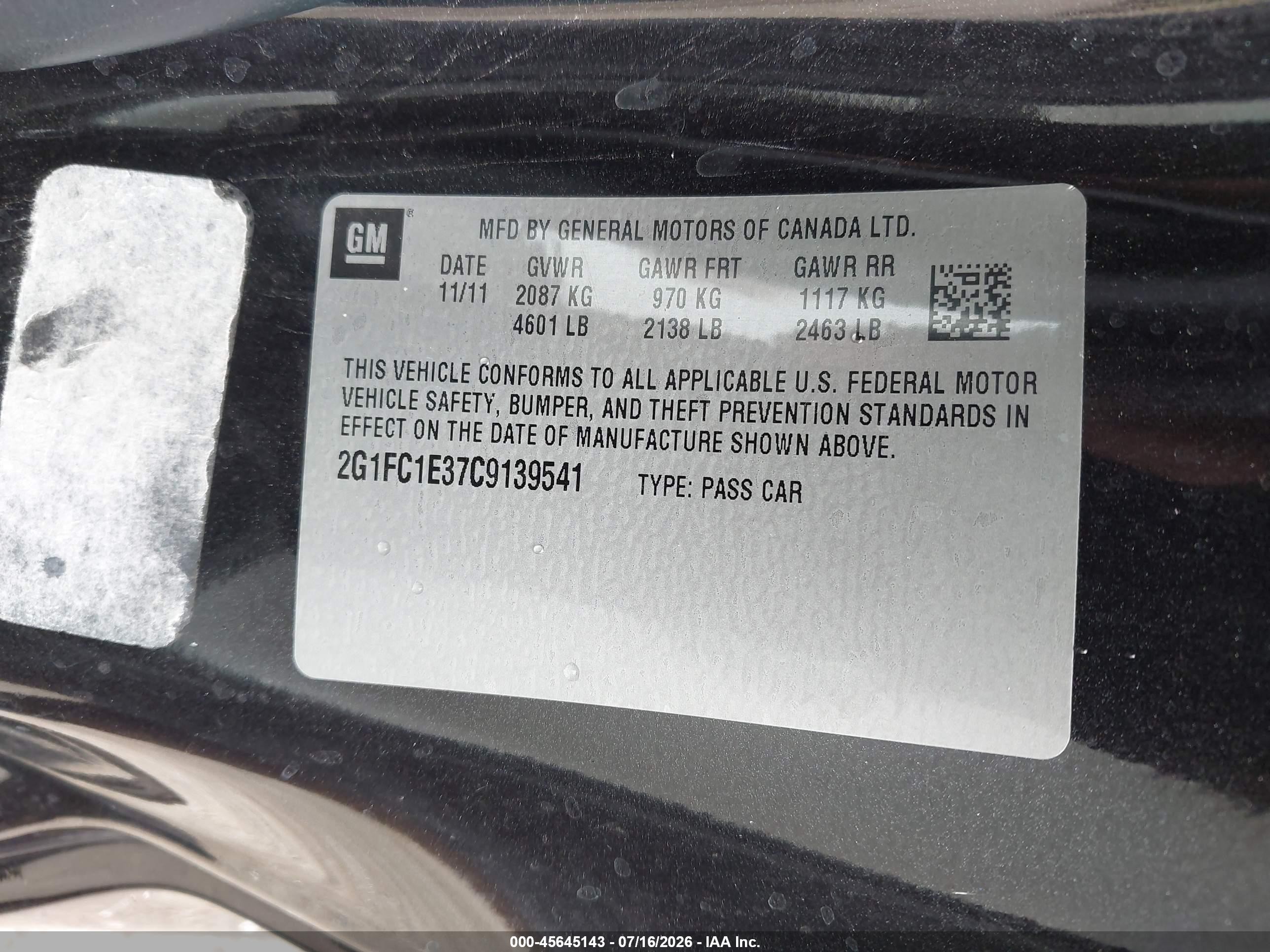 2012 Chevrolet Camaro 2lt Черный vin: 2G1FC1E37C9139541