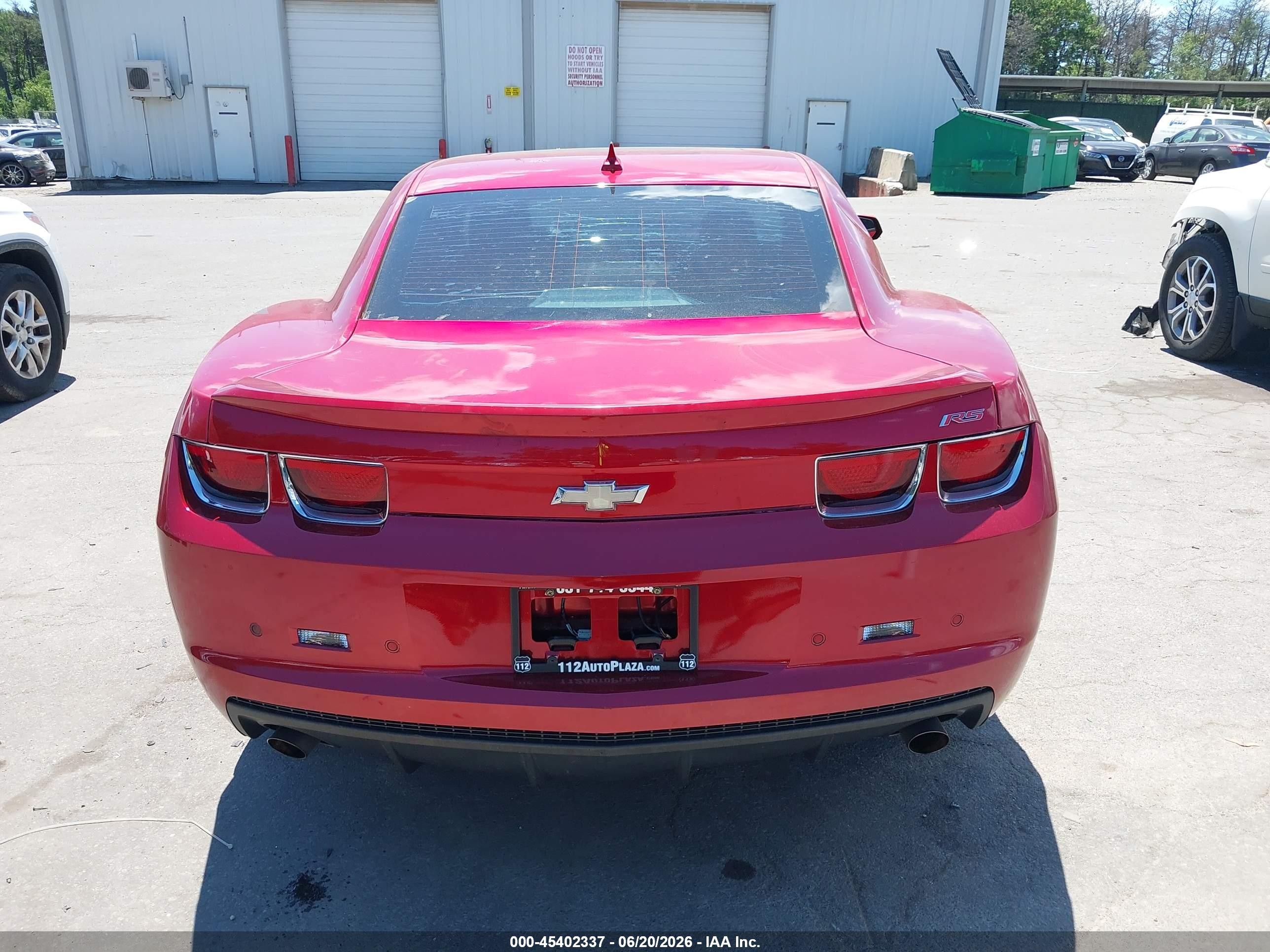 2013 Chevrolet Camaro 2lt Red vin: 2G1FC1E37D9178812