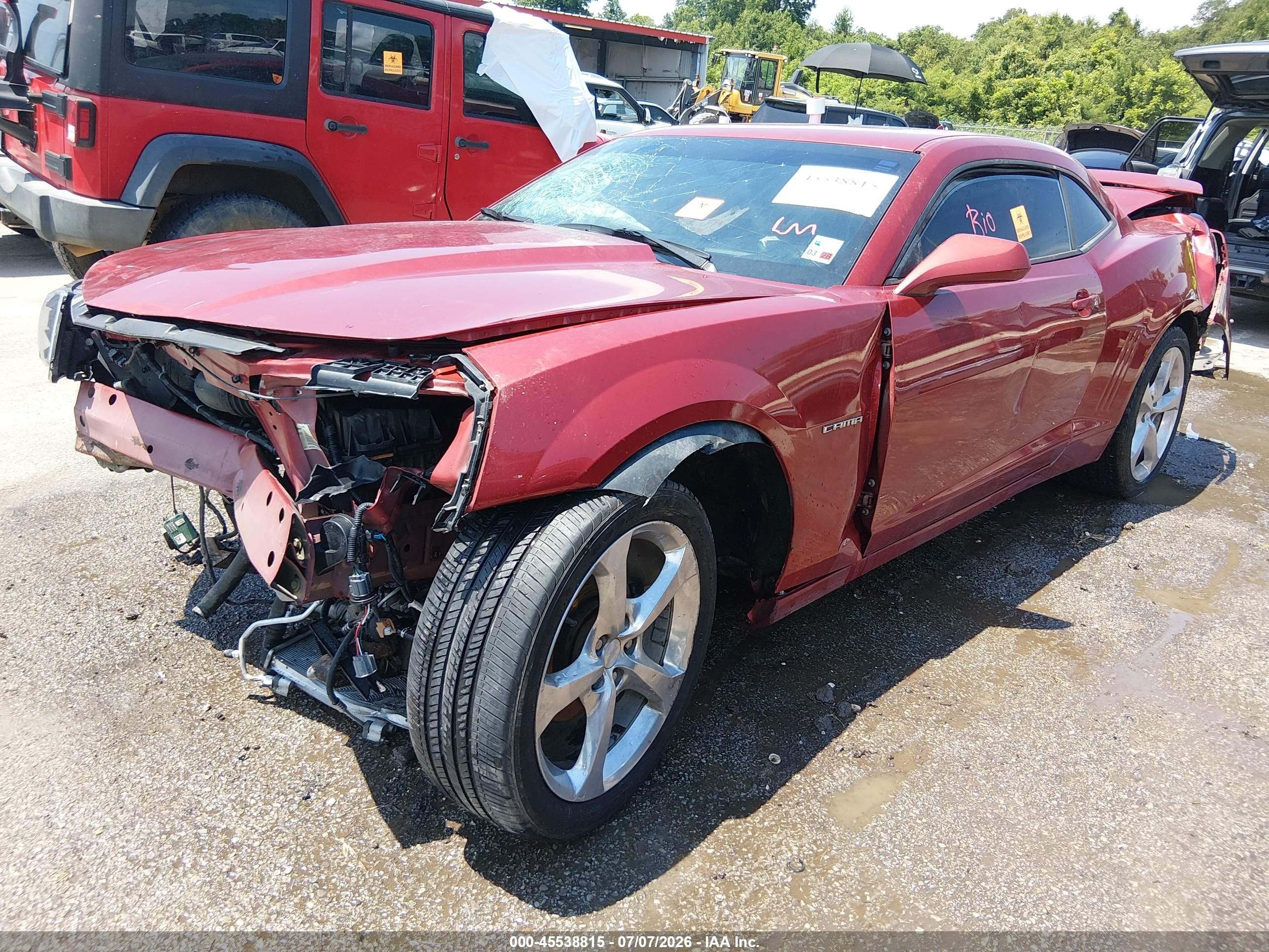 2014 Chevrolet Camaro 2lt Красный vin: 2G1FC1E37E9139820