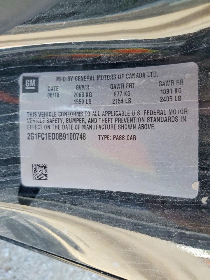 2011 Chevrolet Camaro Base Black vin: 2G1FC1ED0B9100748