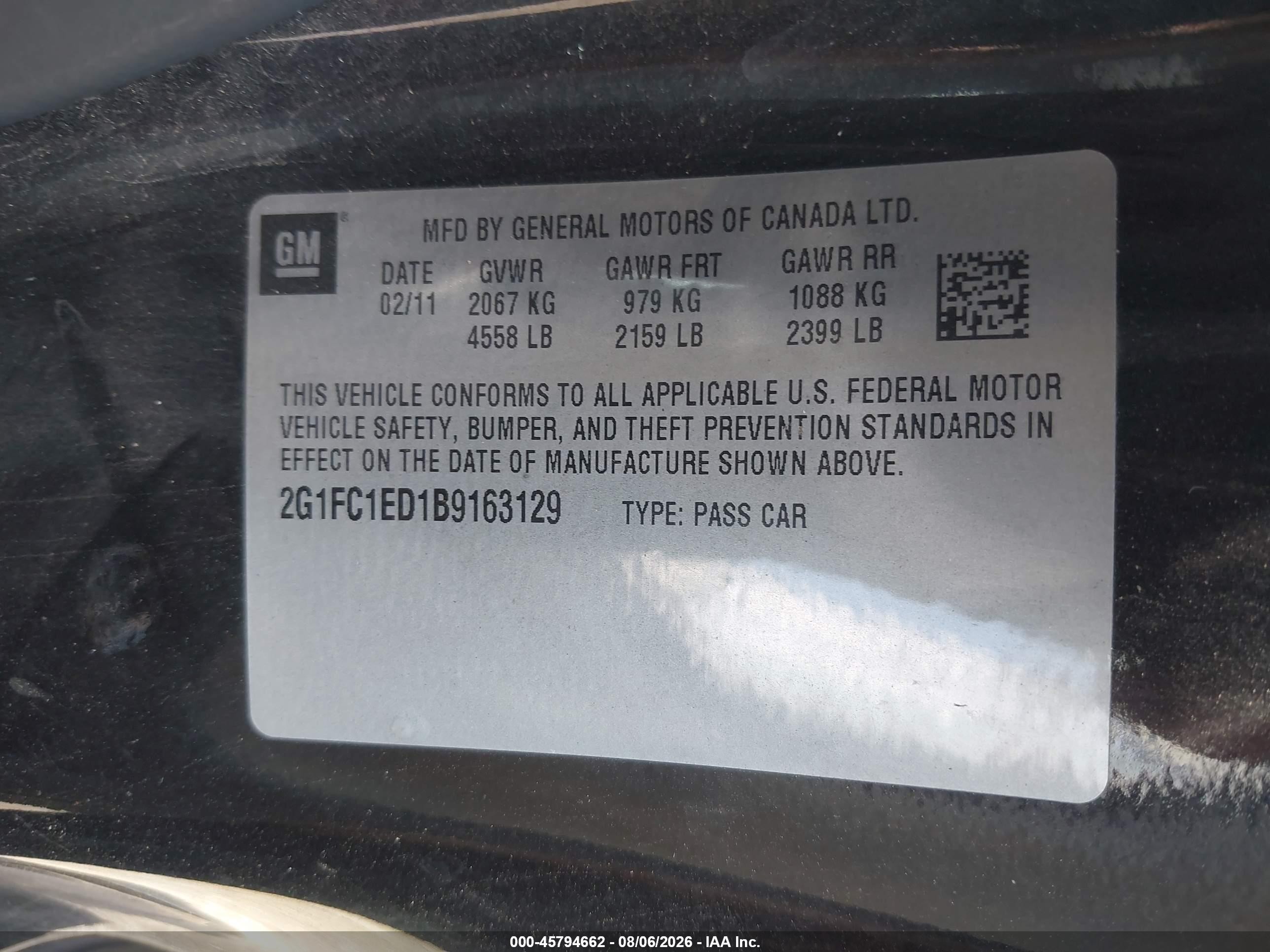 2011 Chevrolet Camaro 2lt Black vin: 2G1FC1ED1B9163129