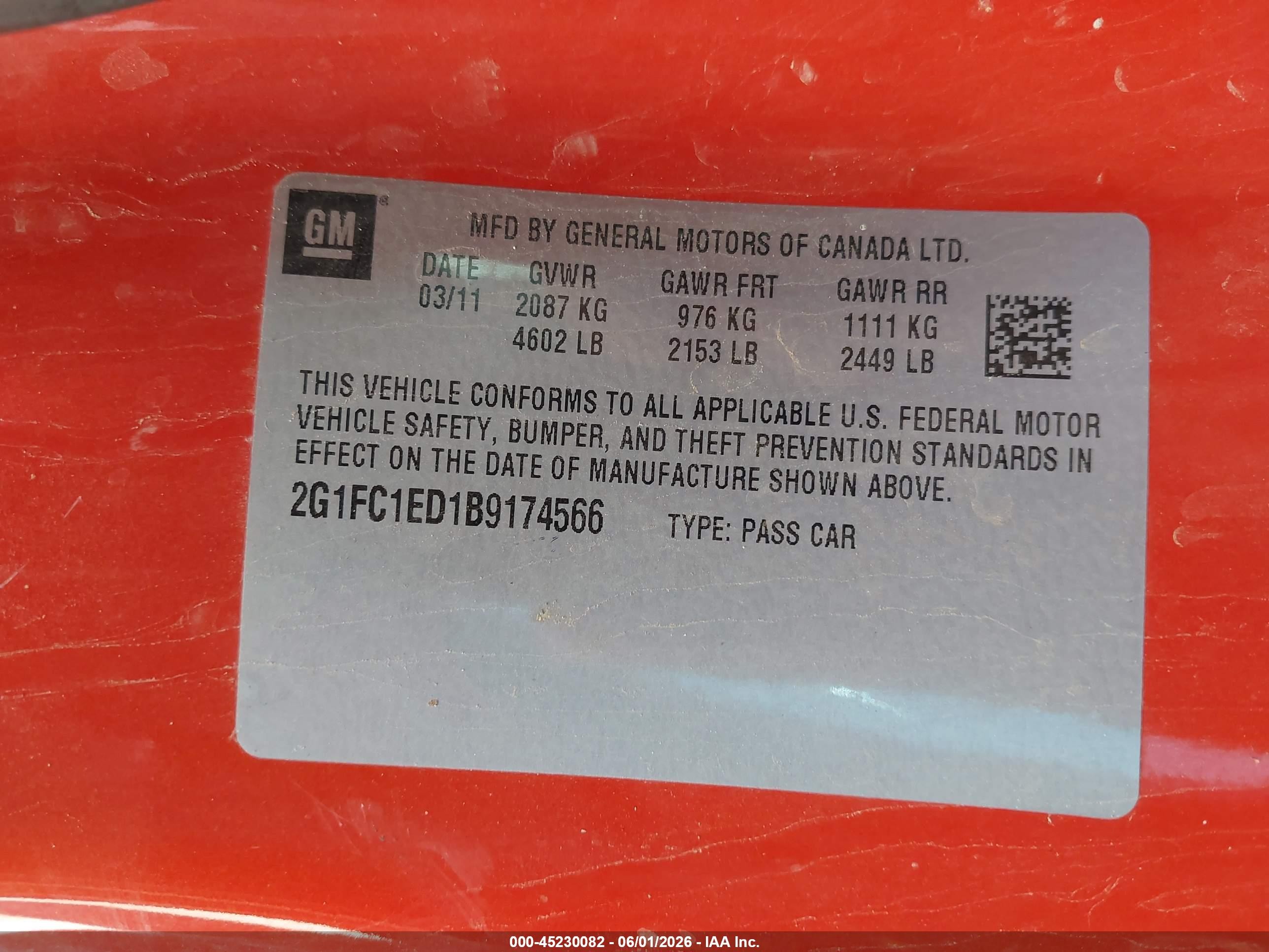 2011 Chevrolet Camaro 2lt Orange vin: 2G1FC1ED1B9174566