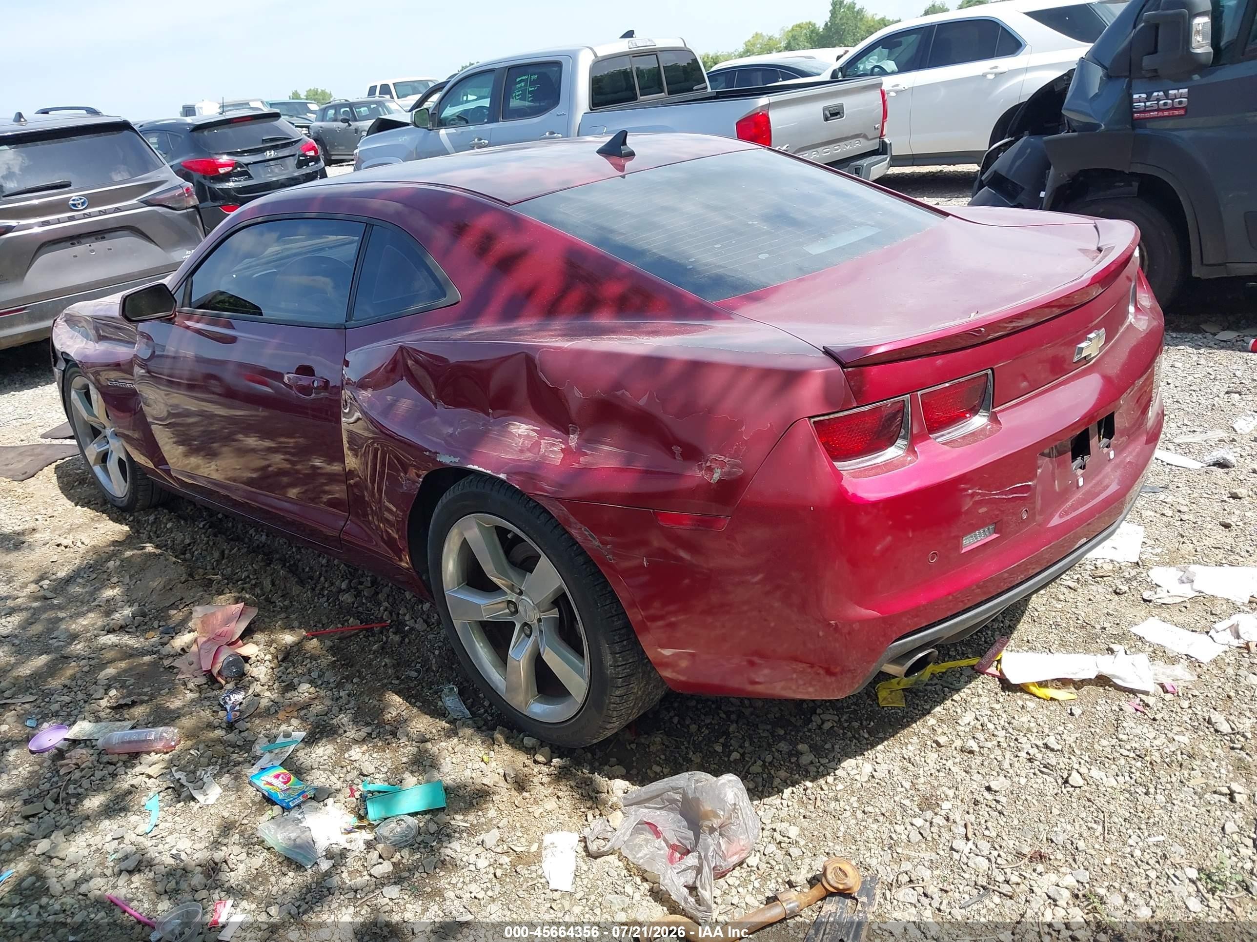 2011 Chevrolet Camaro 2lt Red vin: 2G1FC1ED3B9163892
