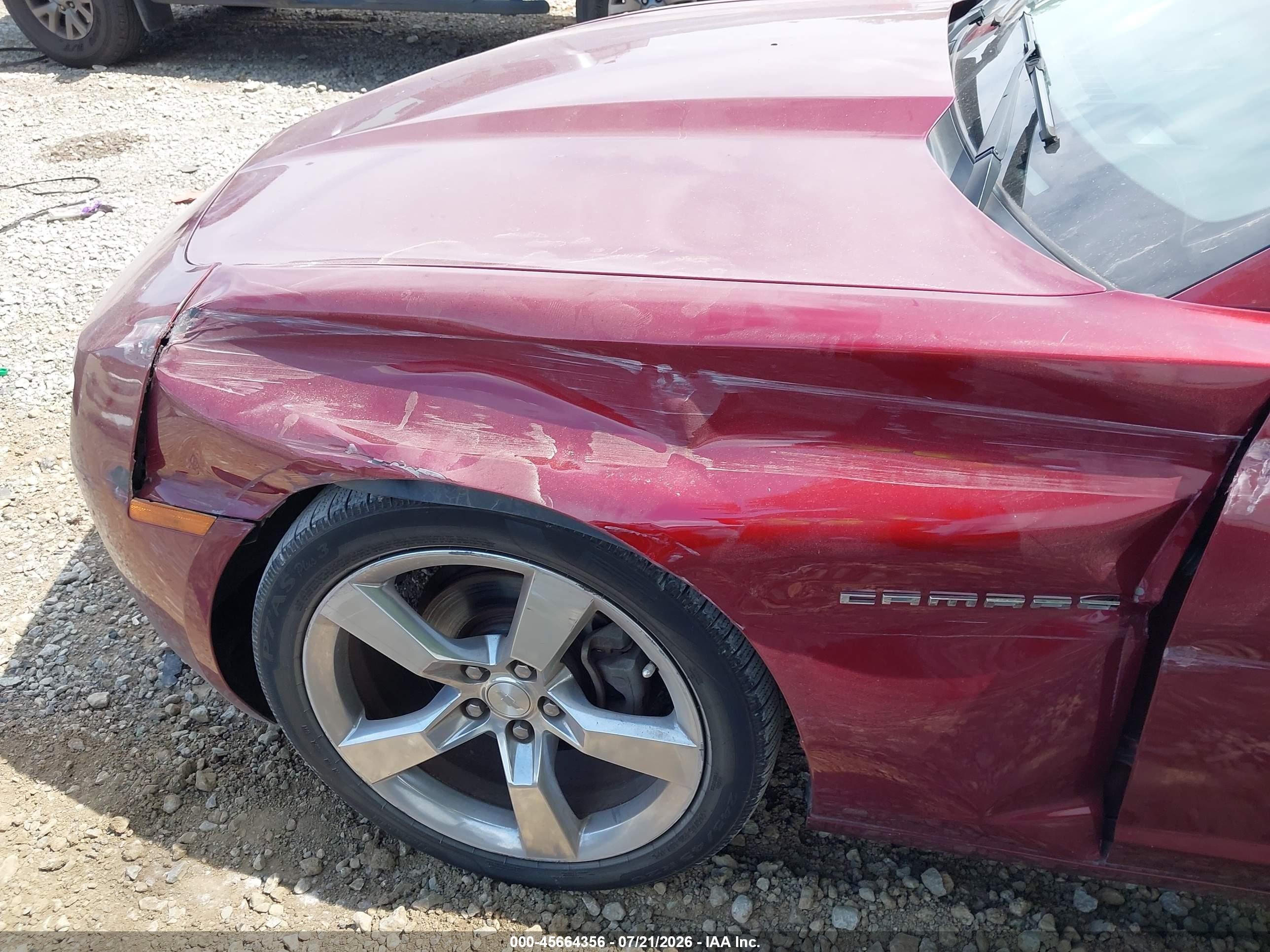 2011 Chevrolet Camaro 2lt Red vin: 2G1FC1ED3B9163892