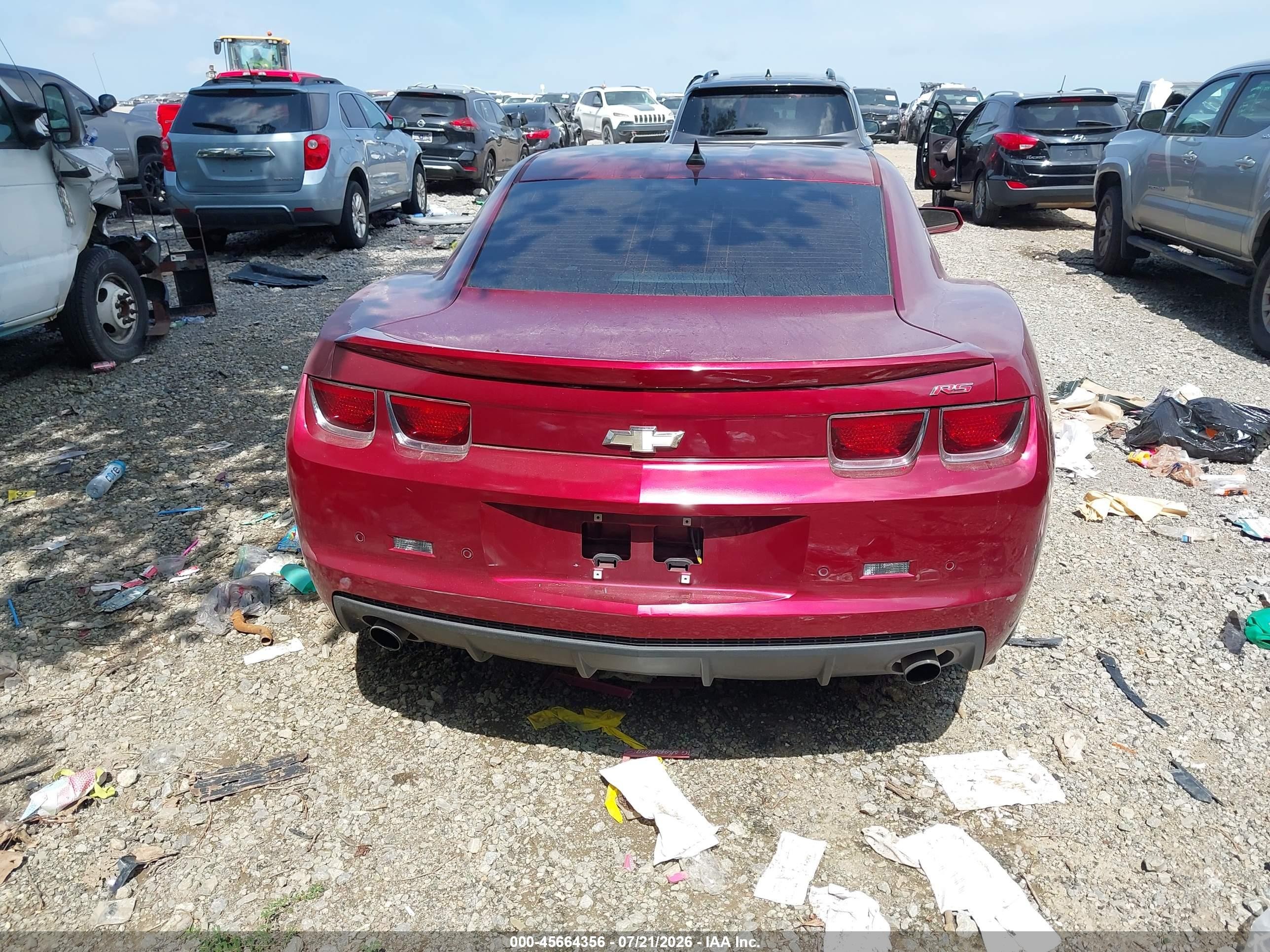 2011 Chevrolet Camaro 2lt Red vin: 2G1FC1ED3B9163892