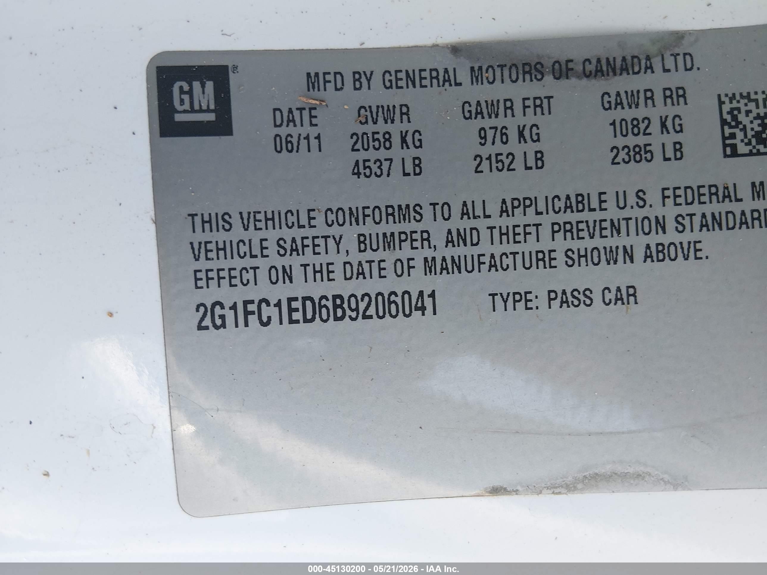 2011 Chevrolet Camaro 2lt White vin: 2G1FC1ED6B9206041