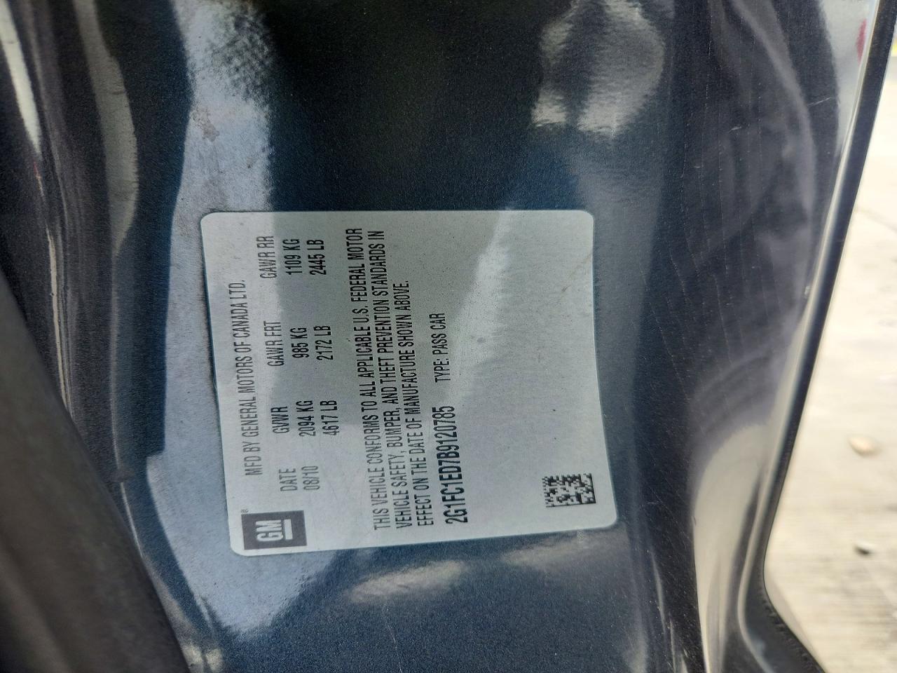 2011 Chevrolet Camaro Lt Black vin: 2G1FC1ED7B9120785