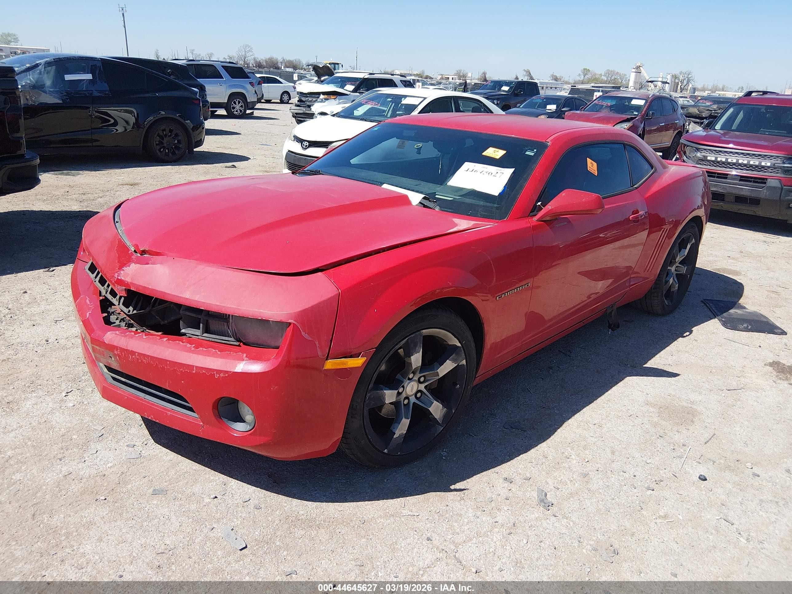 2011 Chevrolet Camaro 2lt Red vin: 2G1FC1ED7B9201057