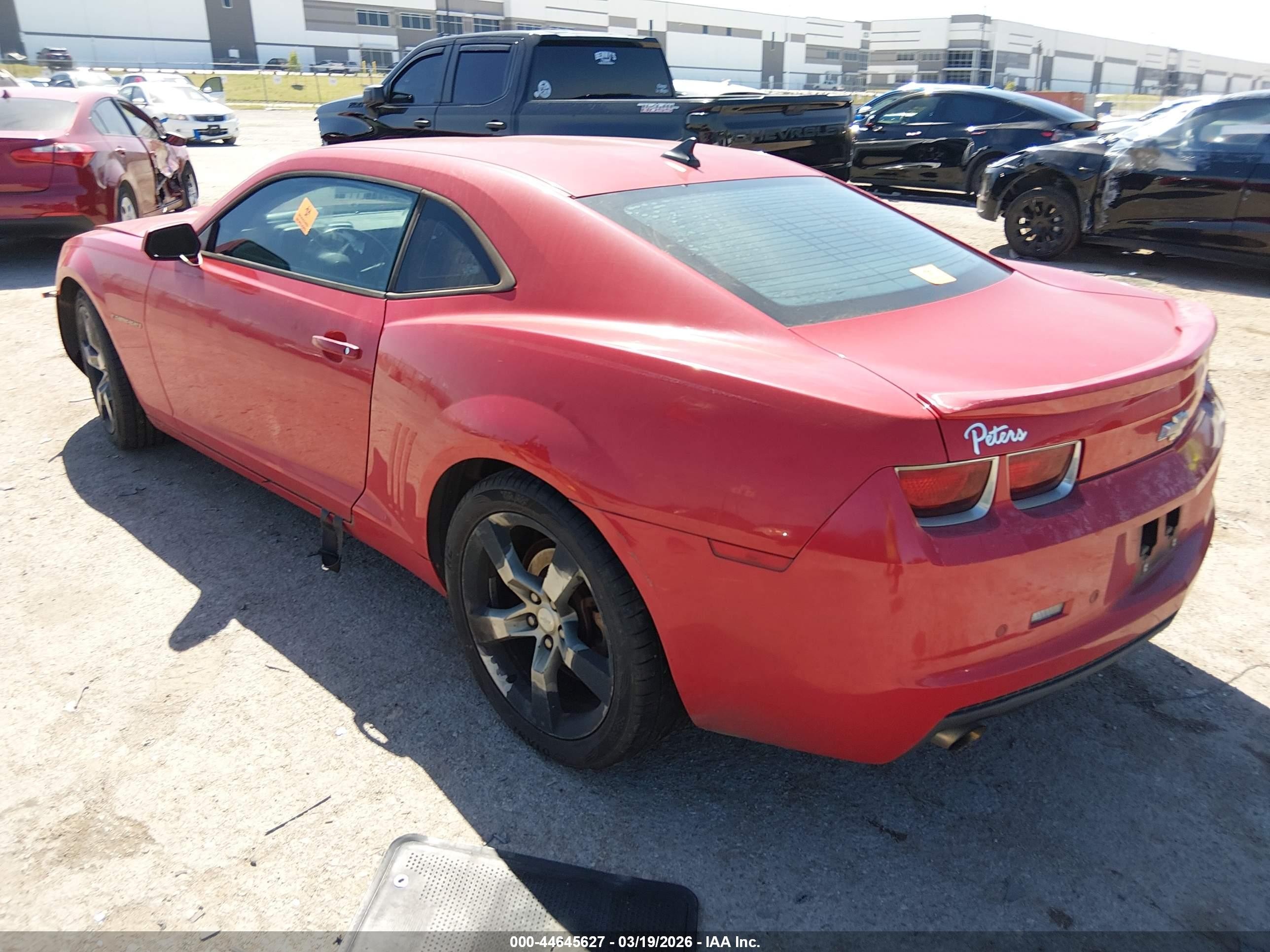 2011 Chevrolet Camaro 2lt Red vin: 2G1FC1ED7B9201057