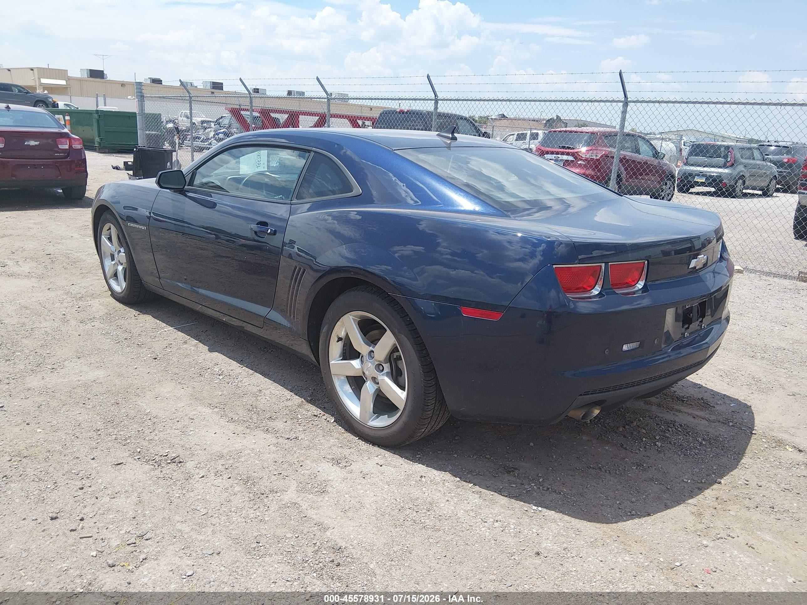 2011 Chevrolet Camaro 2lt Blue vin: 2G1FC1ED8B9167257