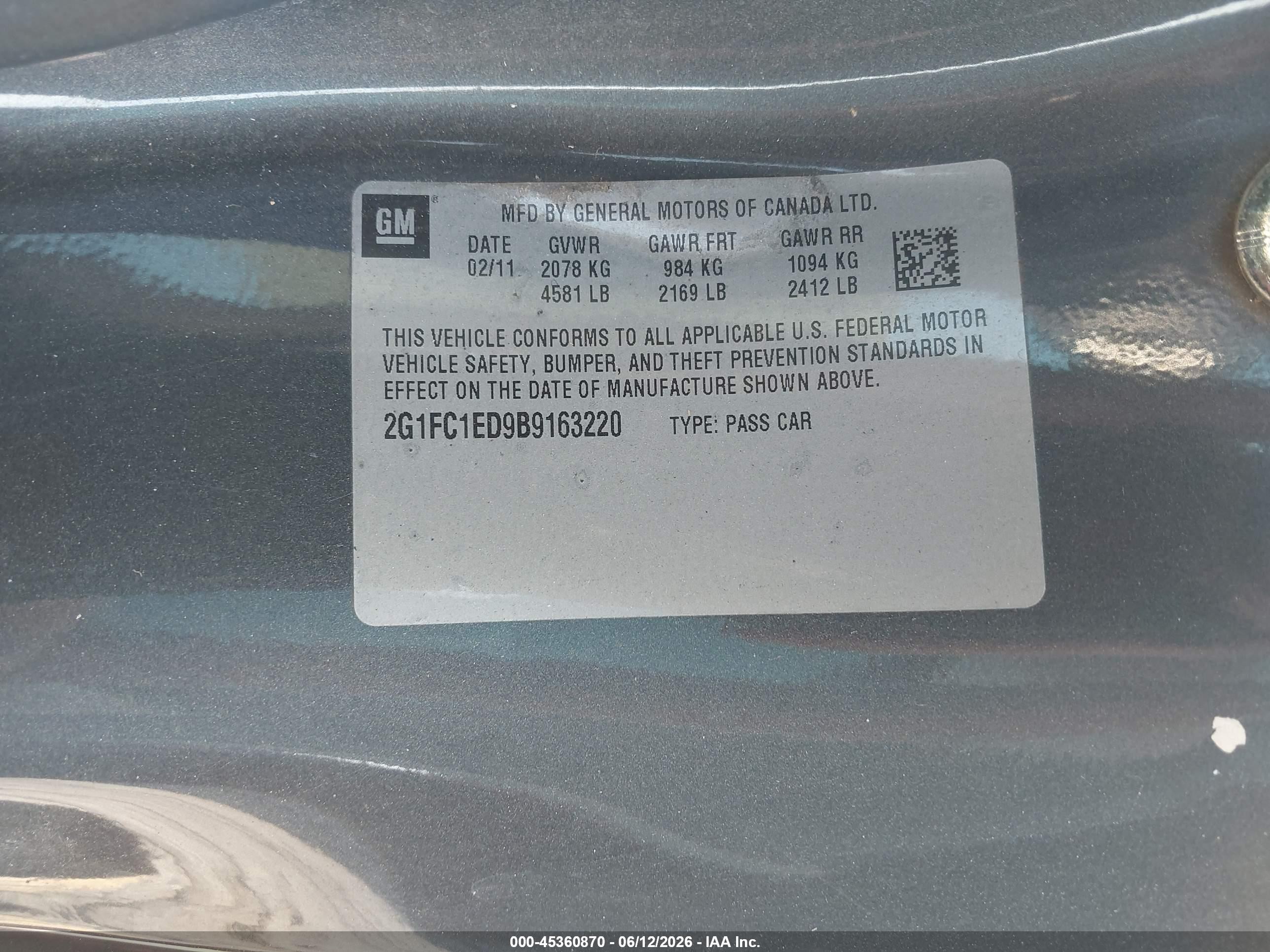 2011 Chevrolet Camaro 2lt Gray vin: 2G1FC1ED9B9163220