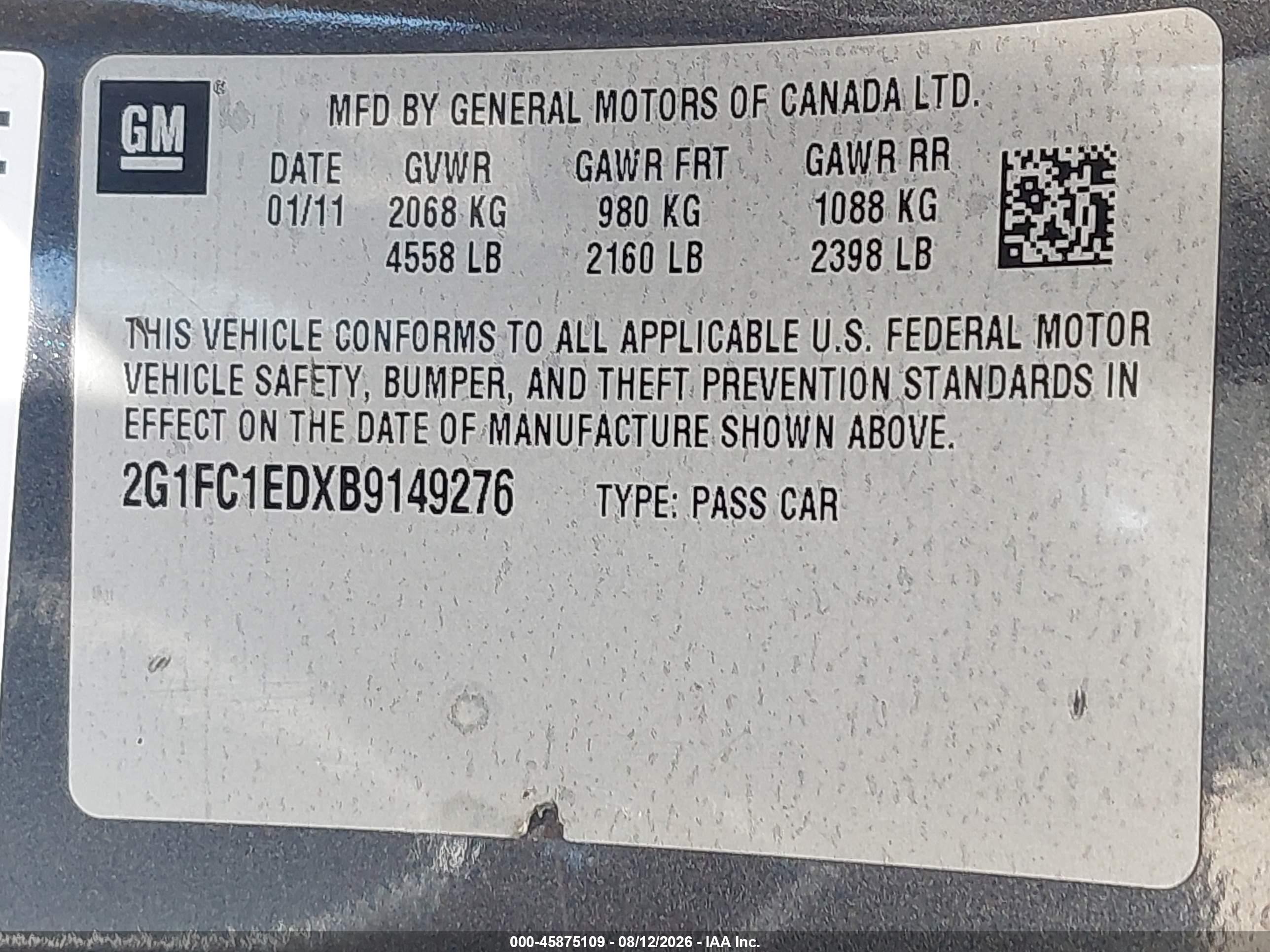2011 Chevrolet Camaro 2lt Gray vin: 2G1FC1EDXB9149276