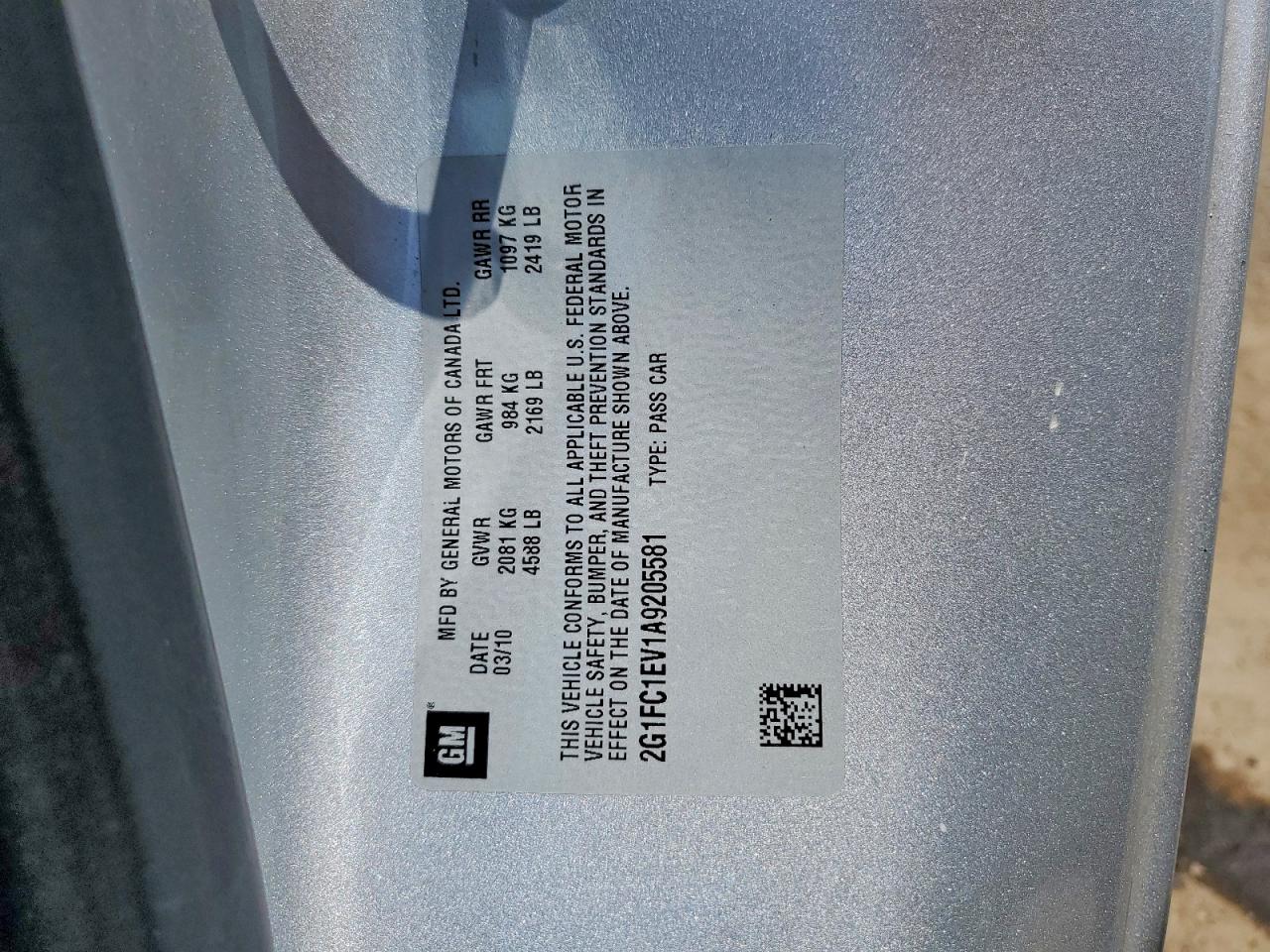 2010 Chevrolet Camaro Lt Silver vin: 2G1FC1EV1A9205581