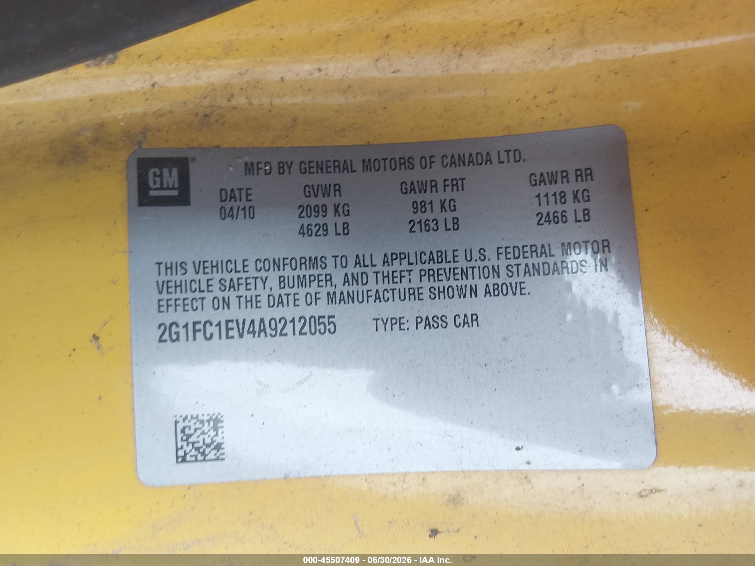 2010 Chevrolet Camaro 2lt Yellow vin: 2G1FC1EV4A9212055