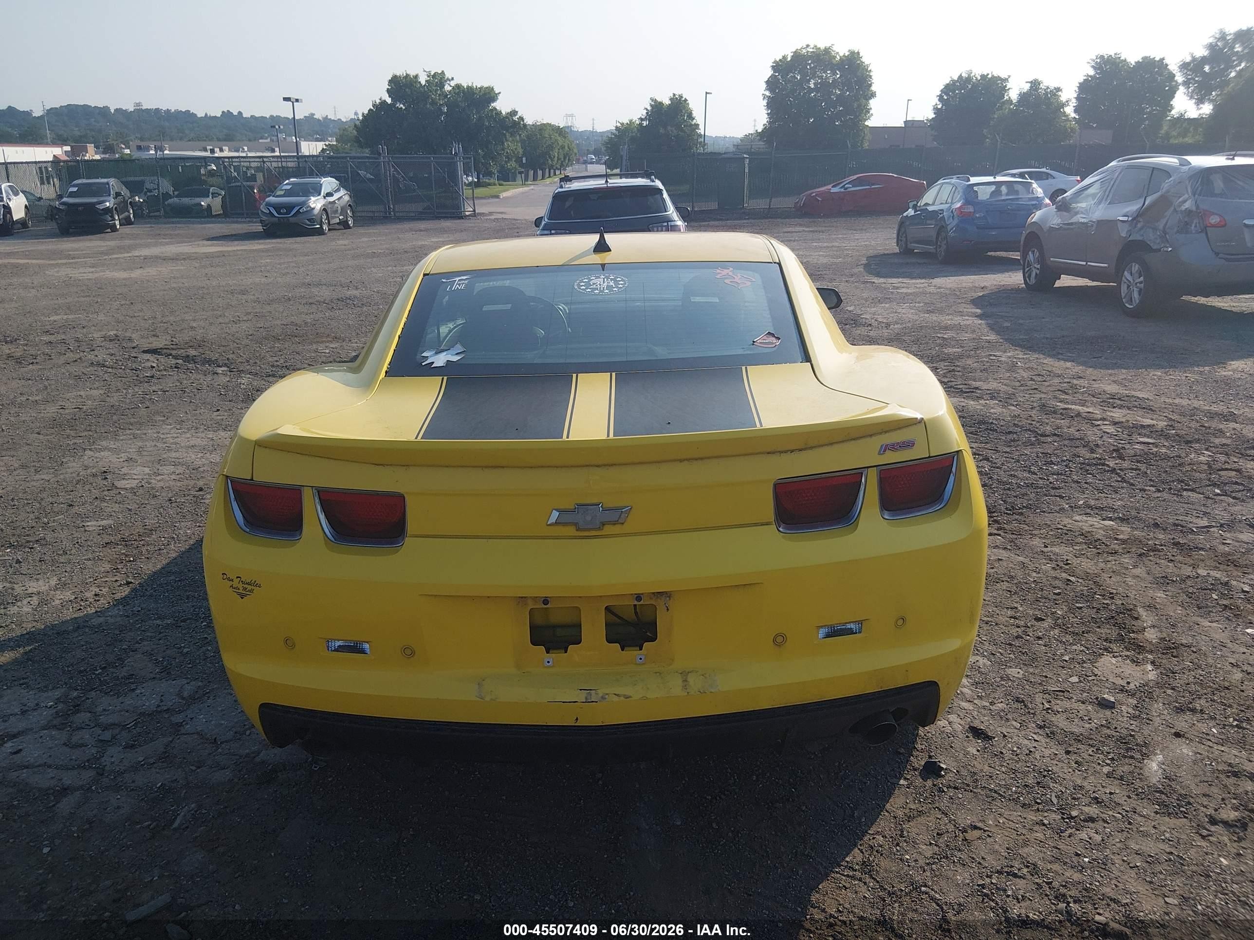 2010 Chevrolet Camaro 2lt Yellow vin: 2G1FC1EV4A9212055