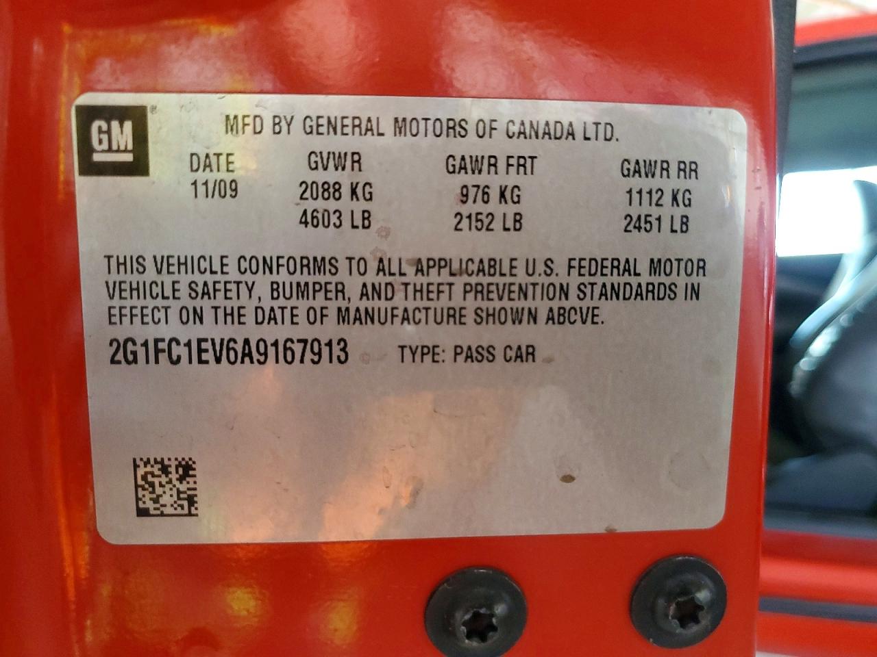2010 Chevrolet Camaro Lt Orange vin: 2G1FC1EV6A9167913