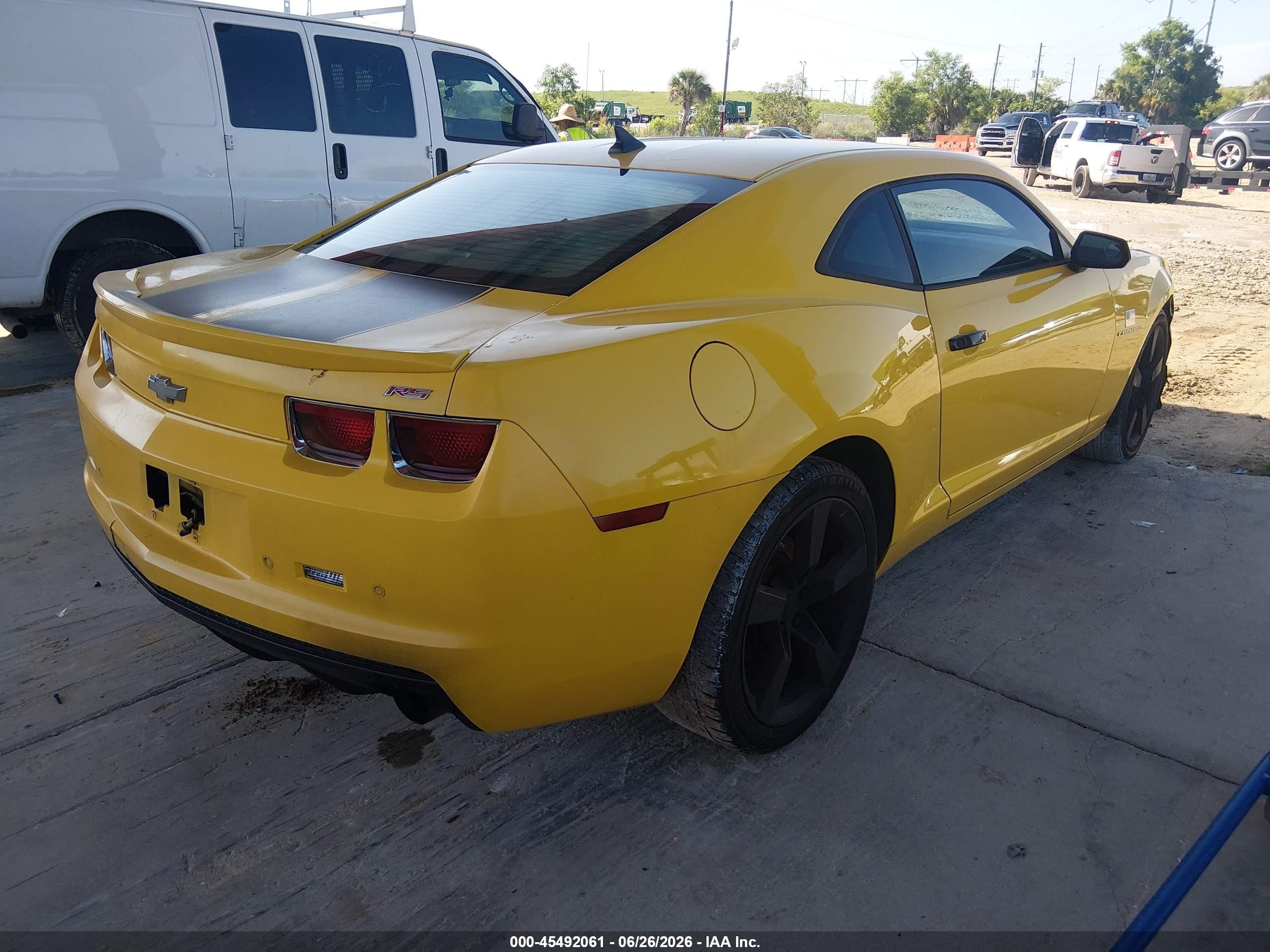 2010 Chevrolet Camaro 2lt Yellow vin: 2G1FC1EV9A9213394