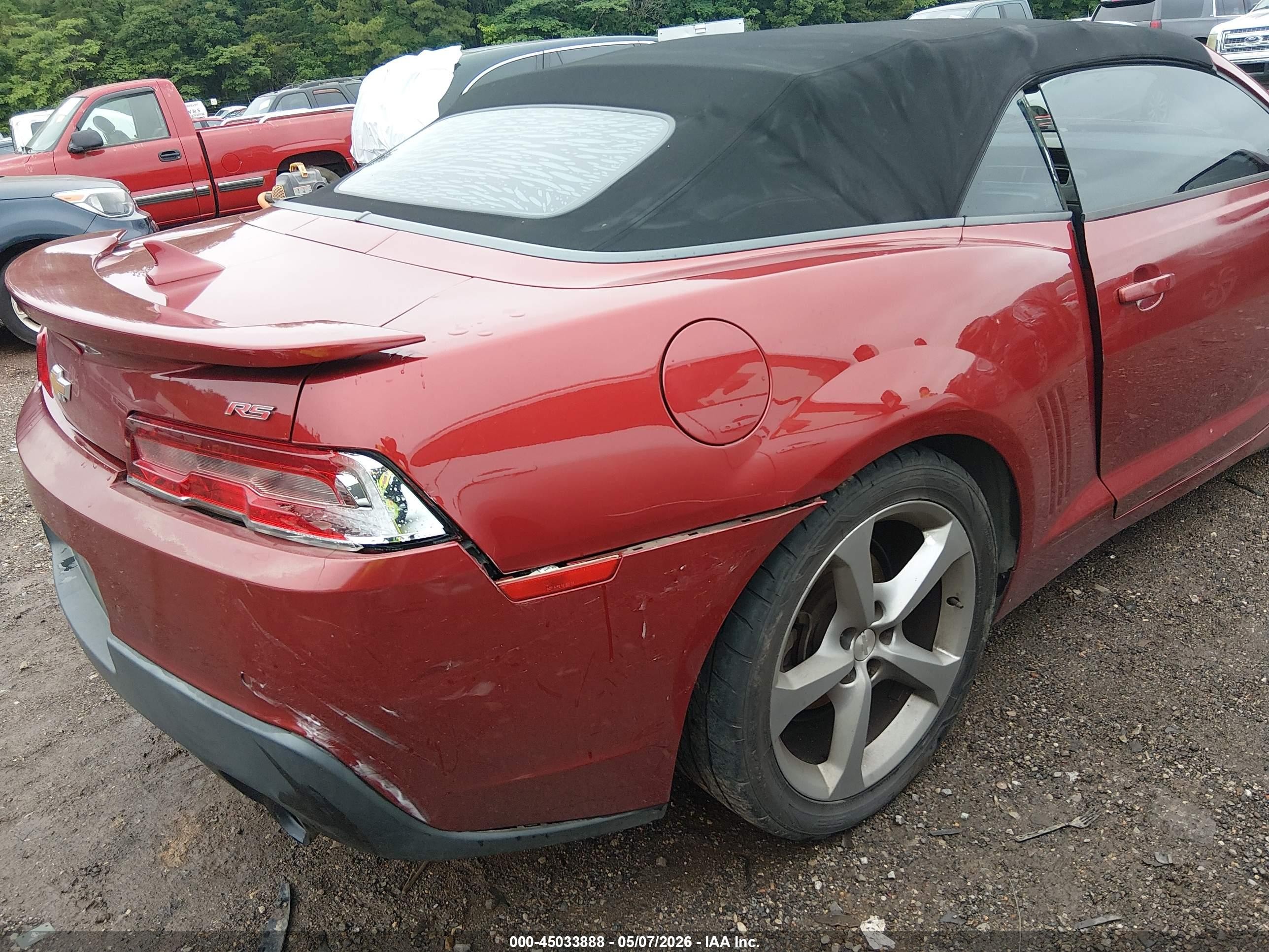 2014 Chevrolet Camaro 2lt Red vin: 2G1FC3D31E9152804