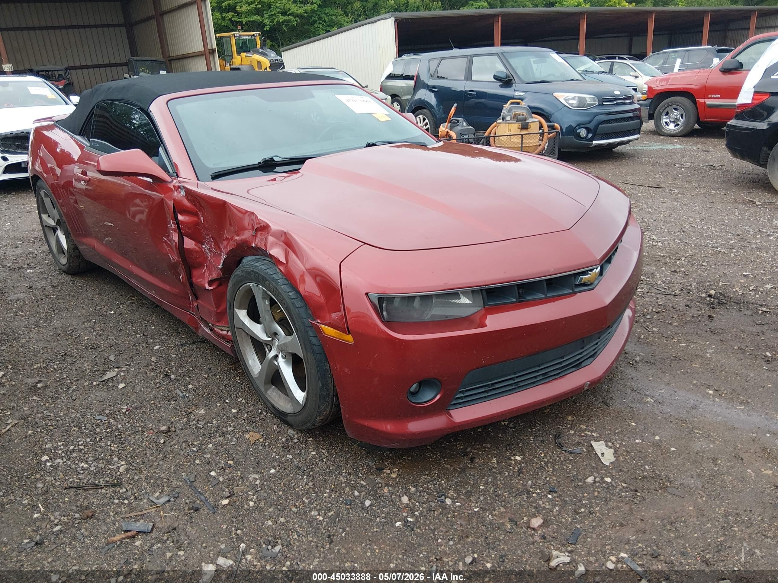 2014 Chevrolet Camaro 2lt Red vin: 2G1FC3D31E9152804
