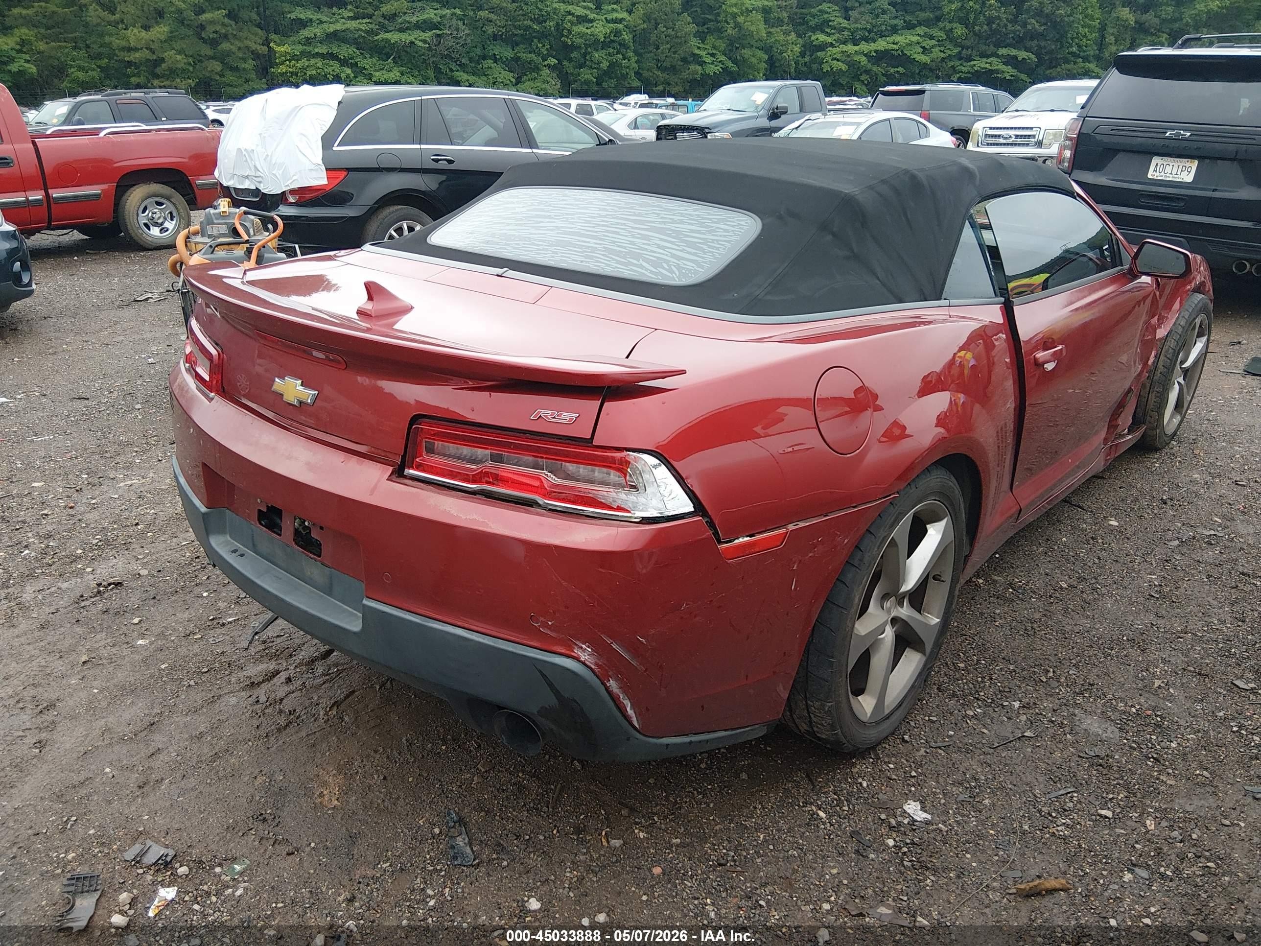 2014 Chevrolet Camaro 2lt Red vin: 2G1FC3D31E9152804