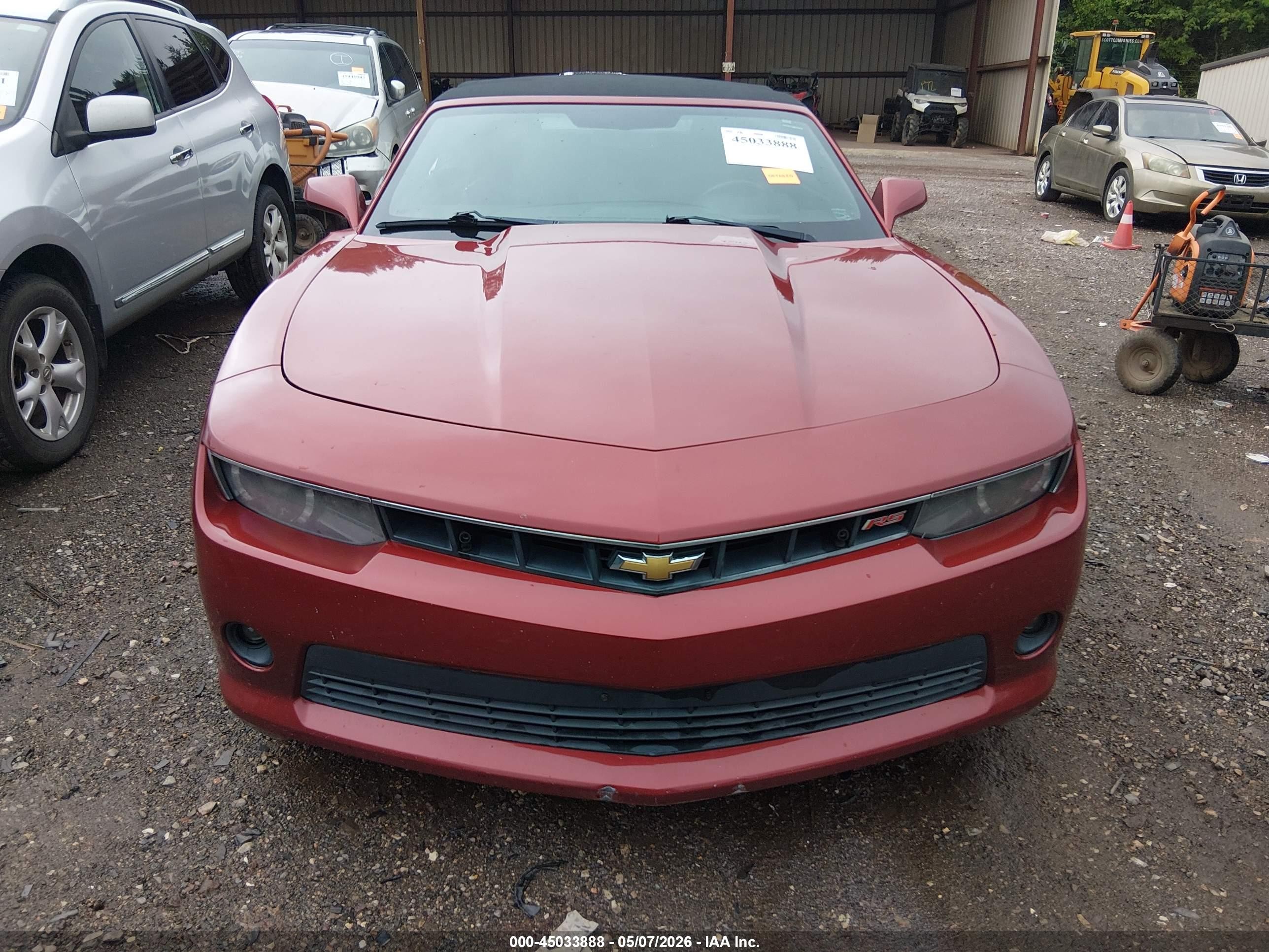 2014 Chevrolet Camaro 2lt Red vin: 2G1FC3D31E9152804