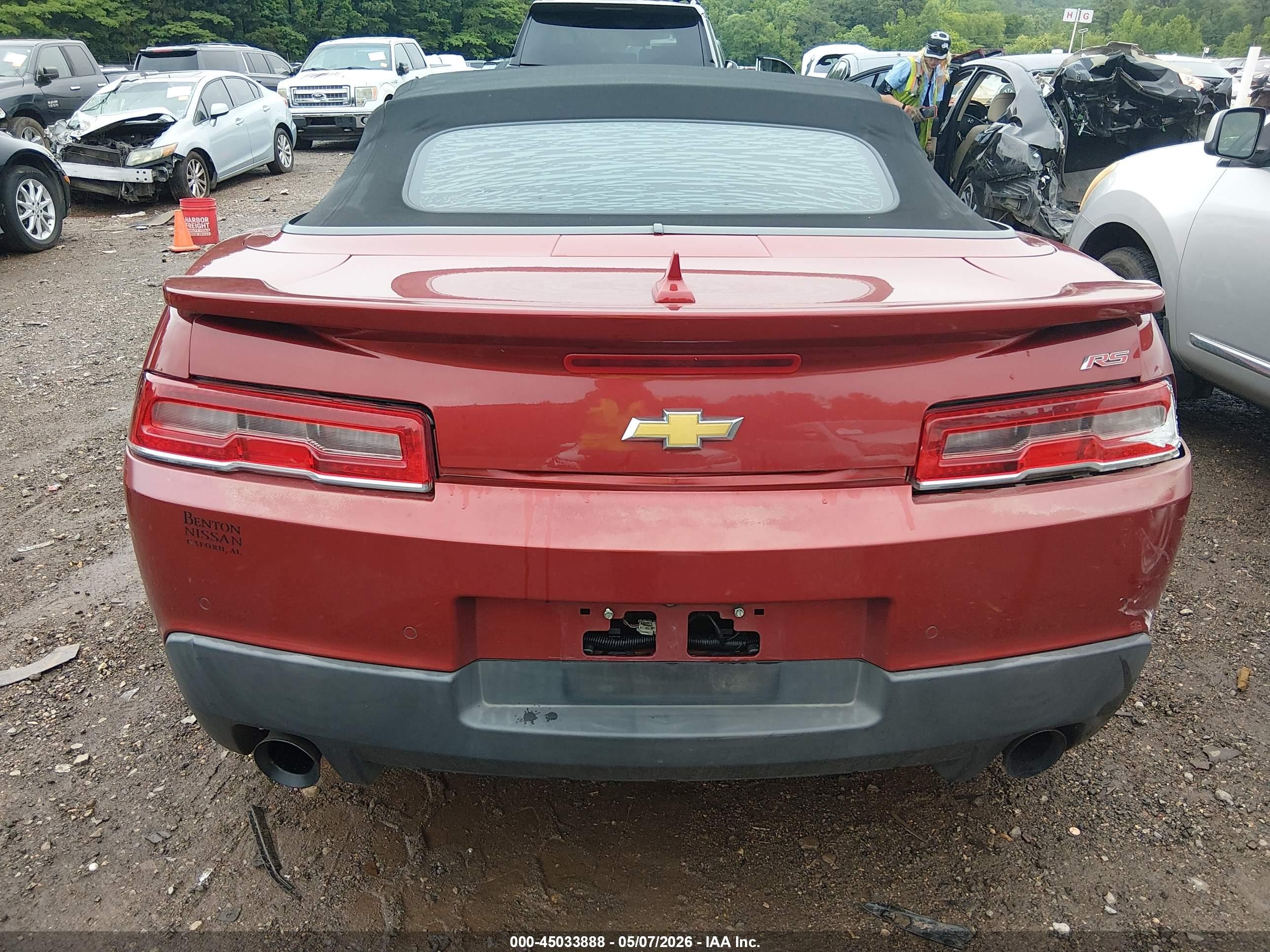 2014 Chevrolet Camaro 2lt Red vin: 2G1FC3D31E9152804