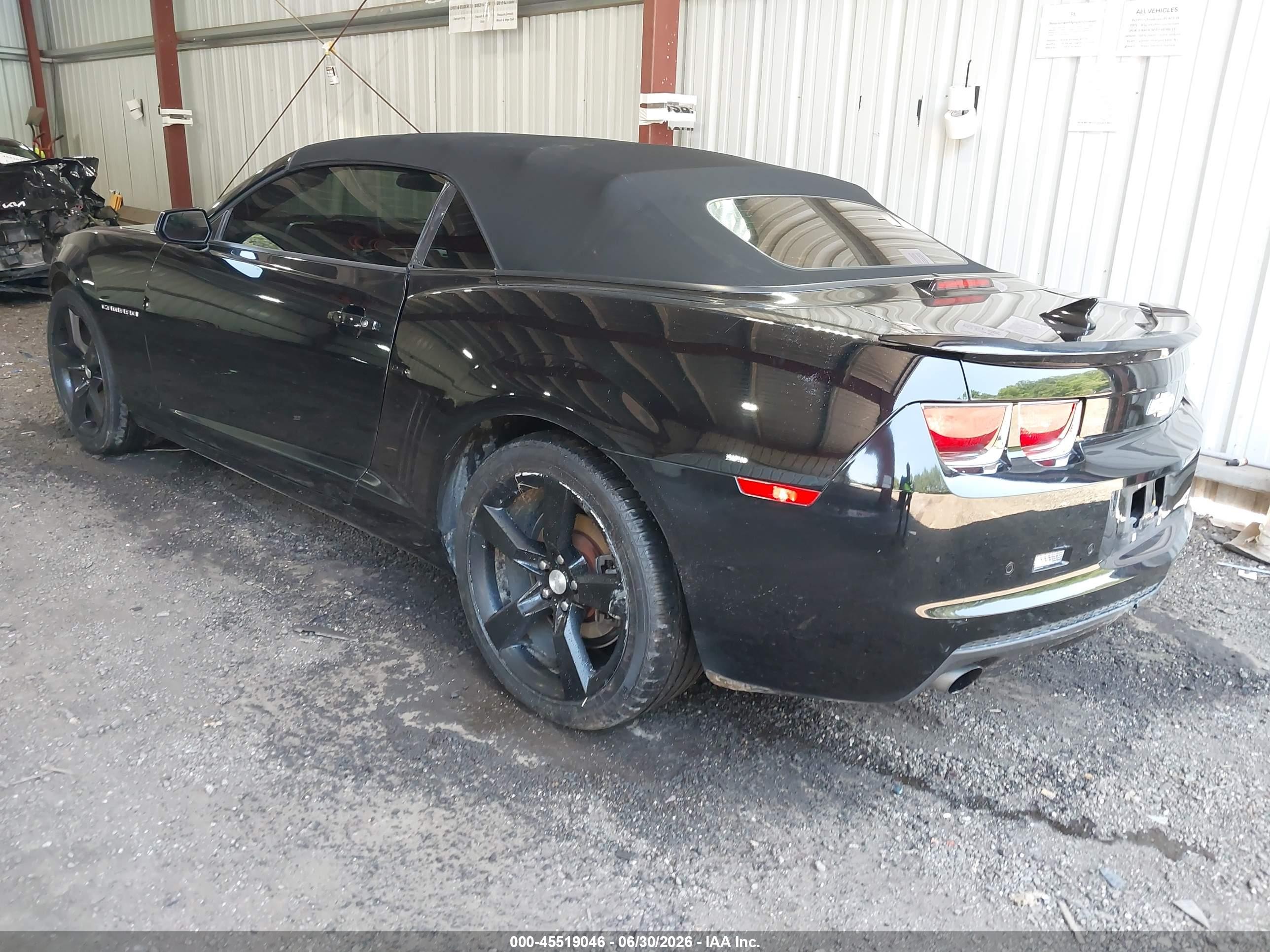 2013 Chevrolet Camaro 2lt Black vin: 2G1FC3D34D9188260