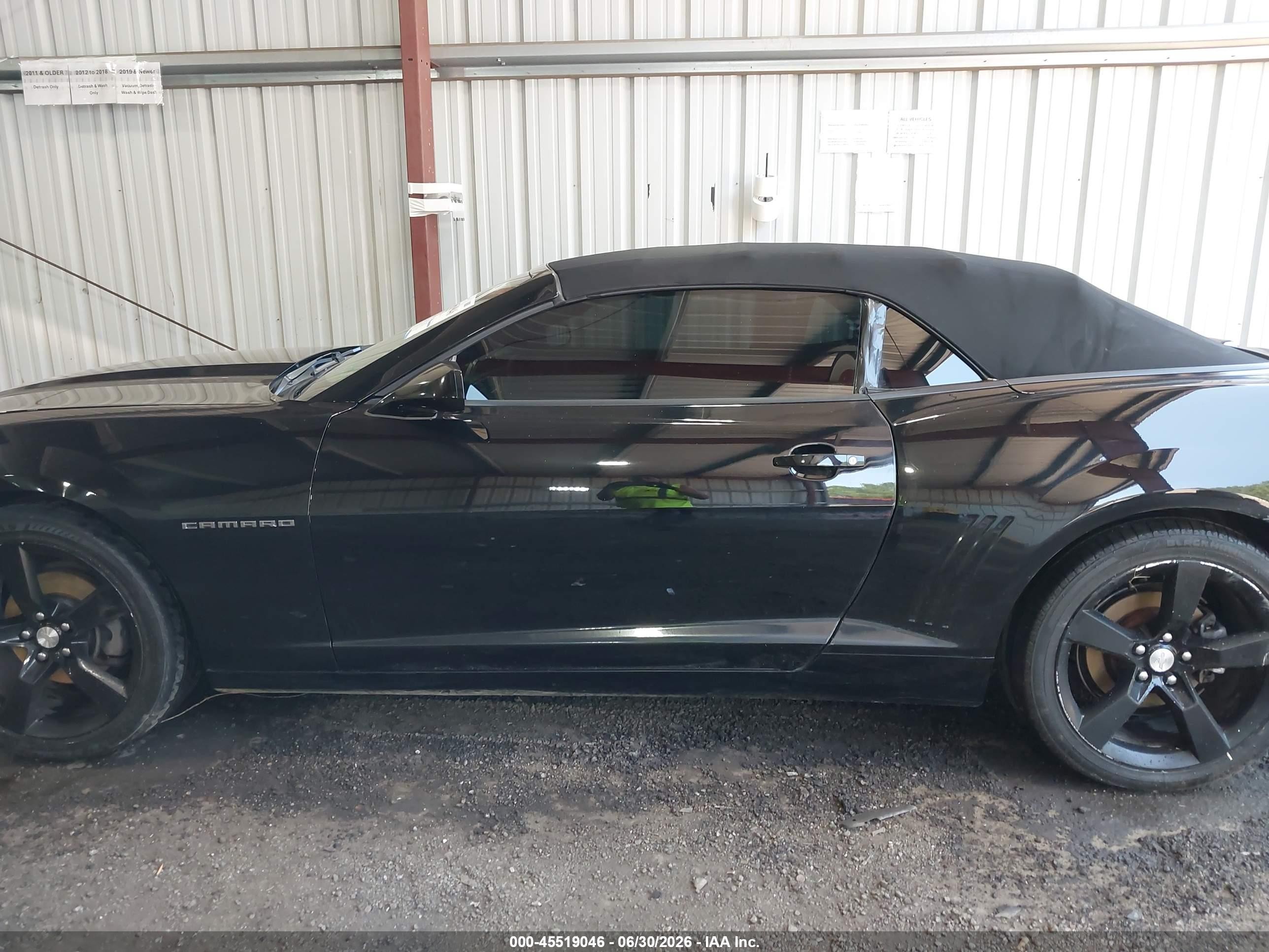 2013 Chevrolet Camaro 2lt Black vin: 2G1FC3D34D9188260