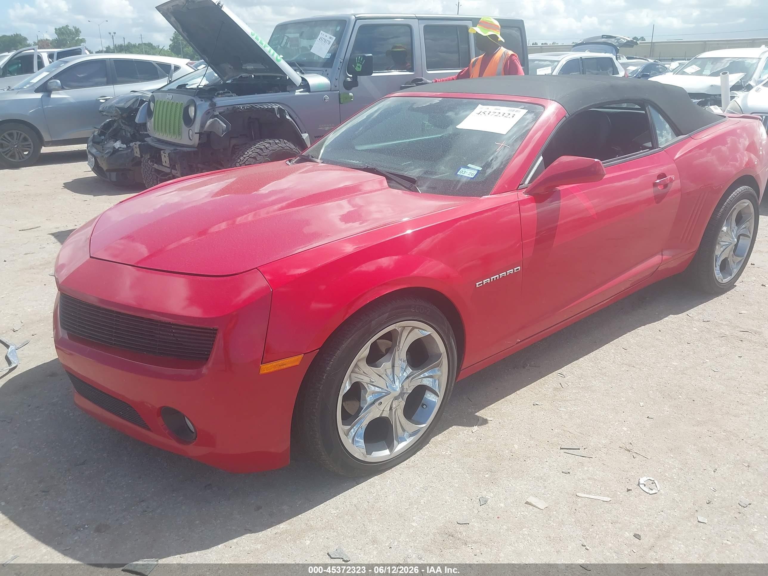 2012 Chevrolet Camaro 2lt Red vin: 2G1FC3D37C9101787