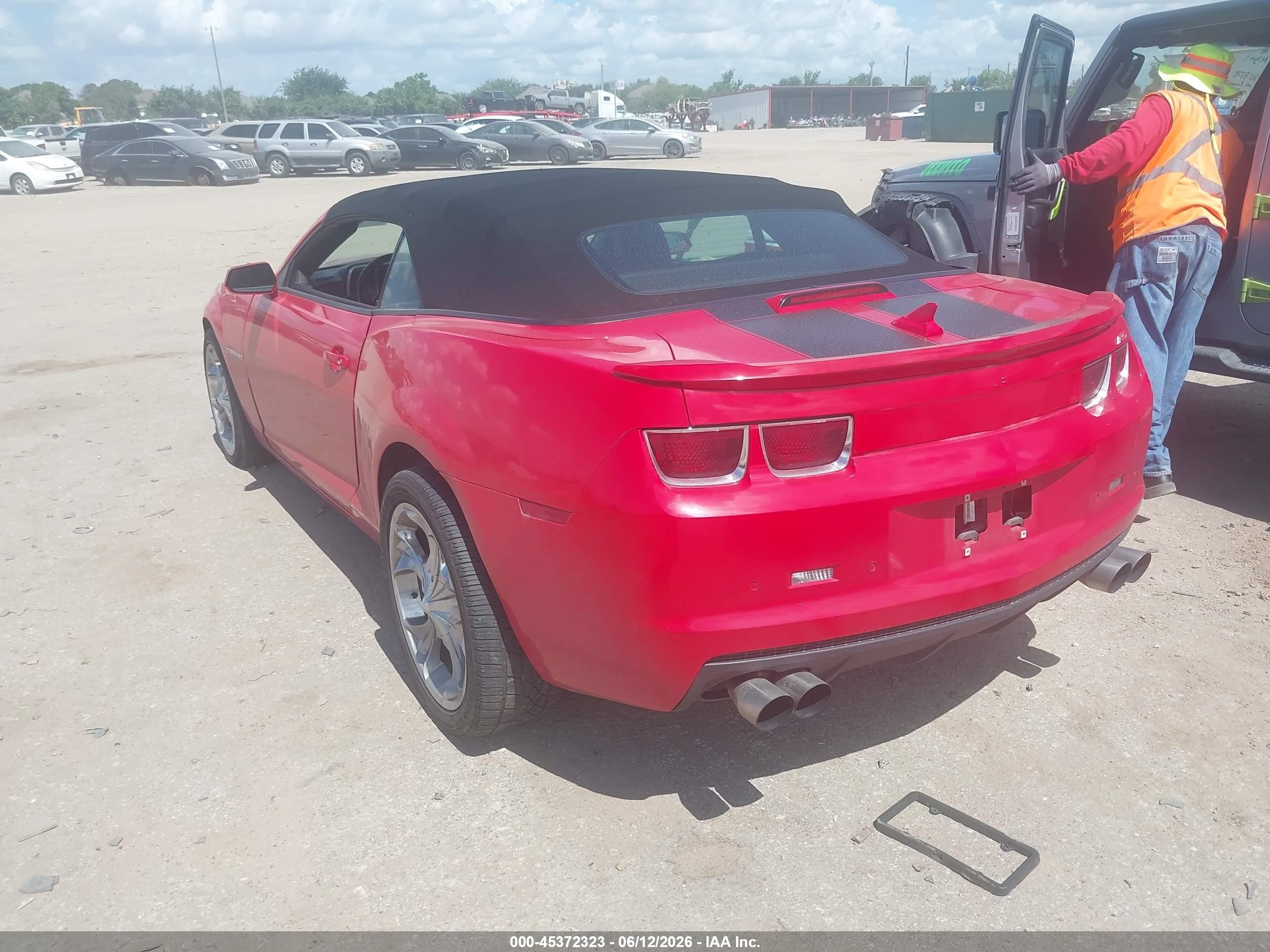 2012 Chevrolet Camaro 2lt Red vin: 2G1FC3D37C9101787