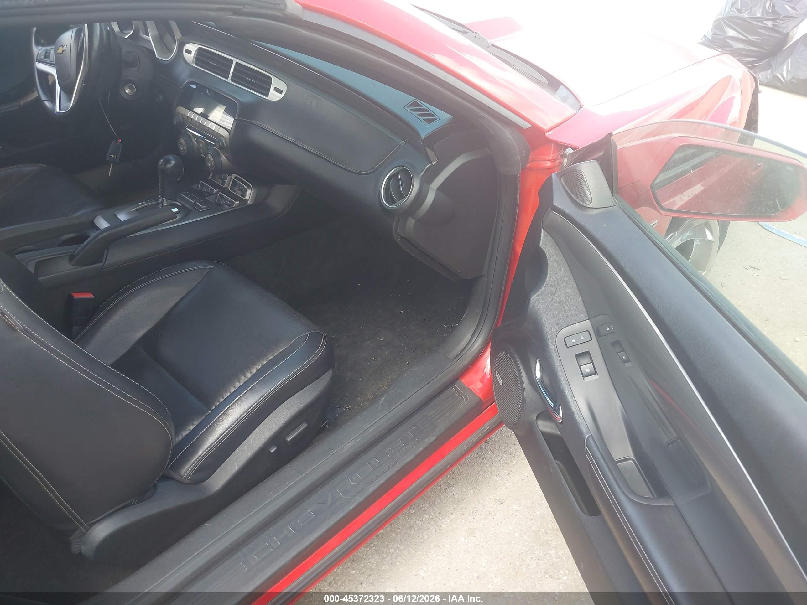 2012 Chevrolet Camaro 2lt Red vin: 2G1FC3D37C9101787