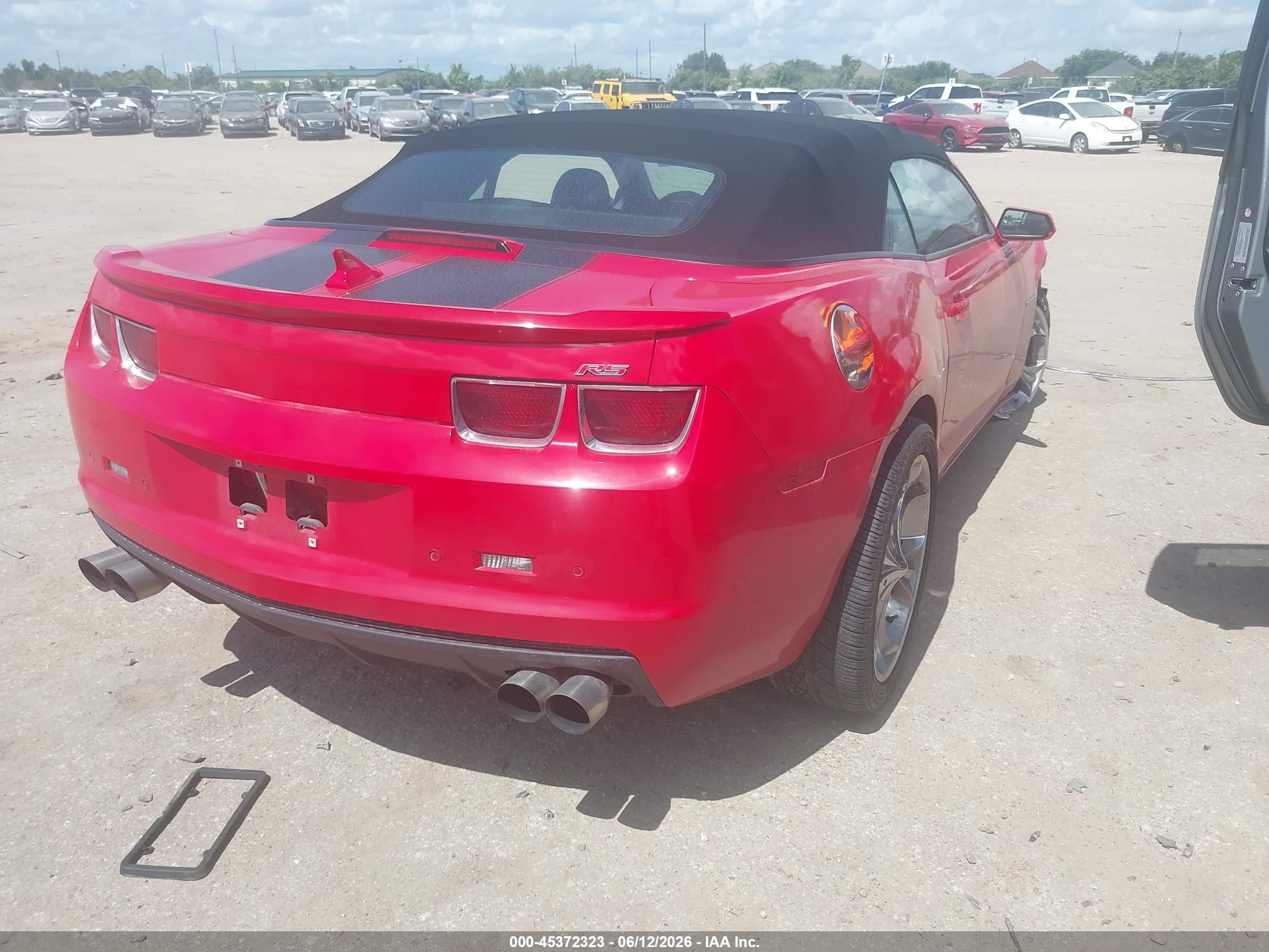 2012 Chevrolet Camaro 2lt Red vin: 2G1FC3D37C9101787