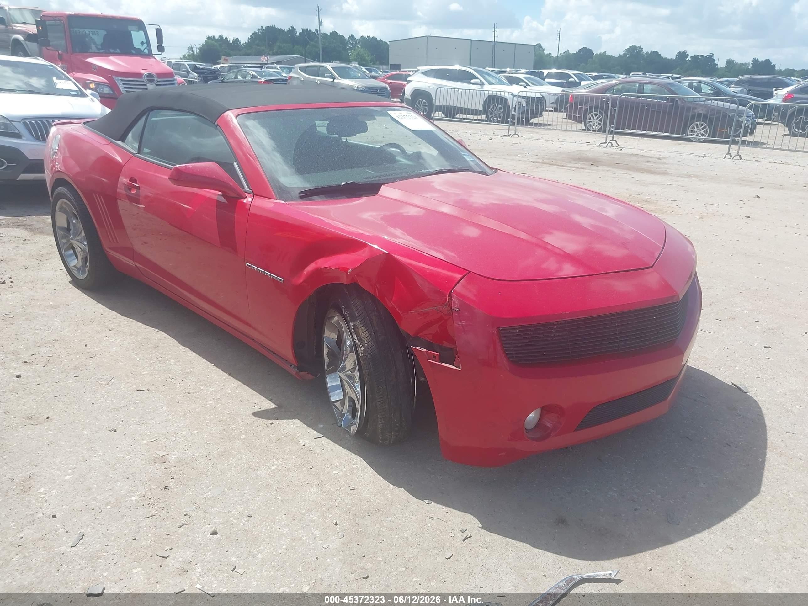 2012 Chevrolet Camaro 2lt Red vin: 2G1FC3D37C9101787