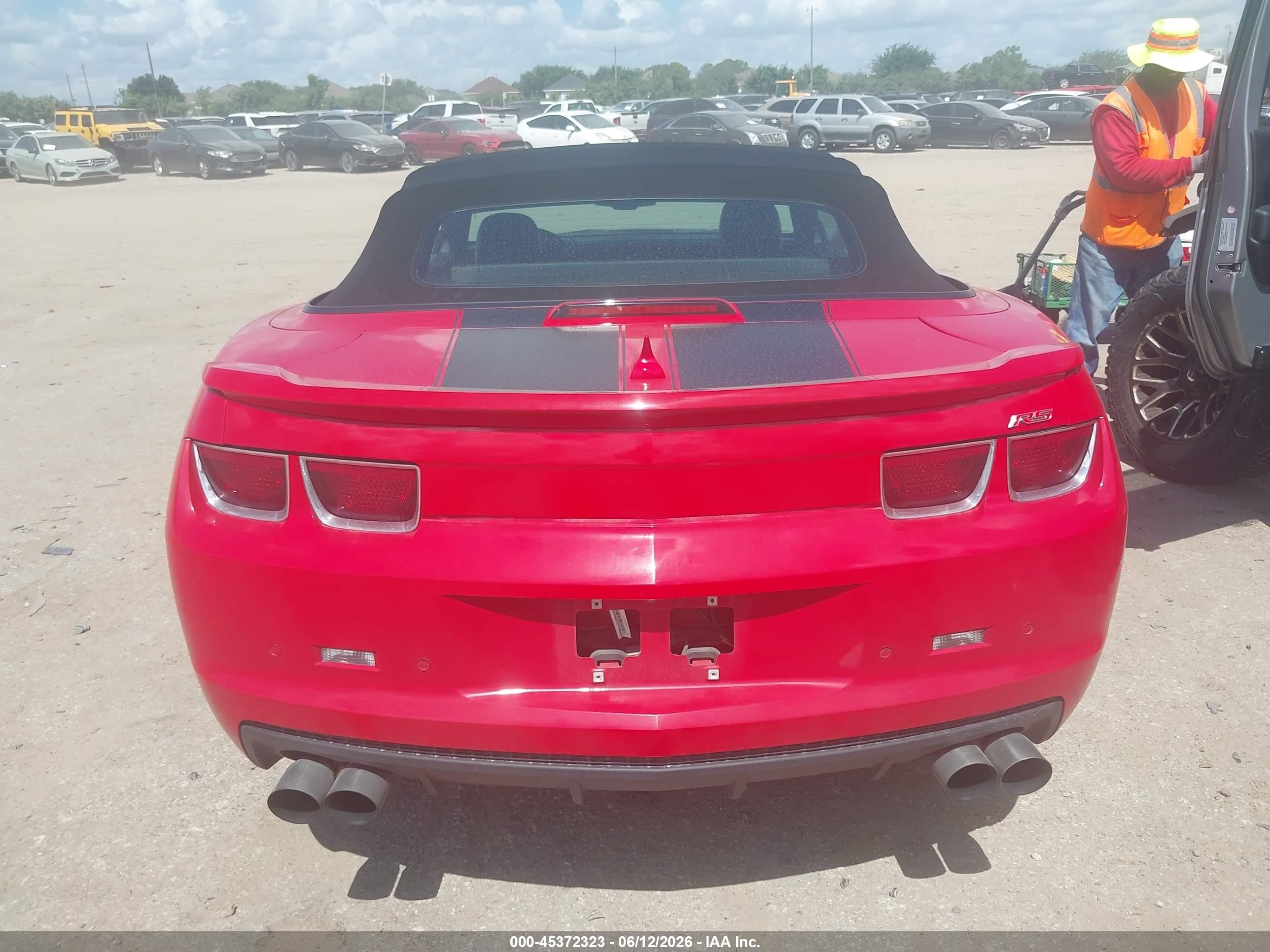 2012 Chevrolet Camaro 2lt Red vin: 2G1FC3D37C9101787