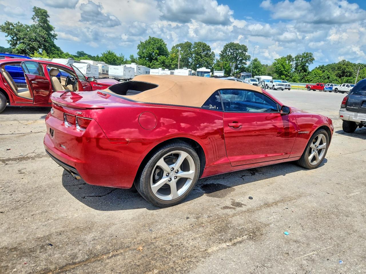 2012 Chevrolet Camaro Lt Red vin: 2G1FC3D39C9190696